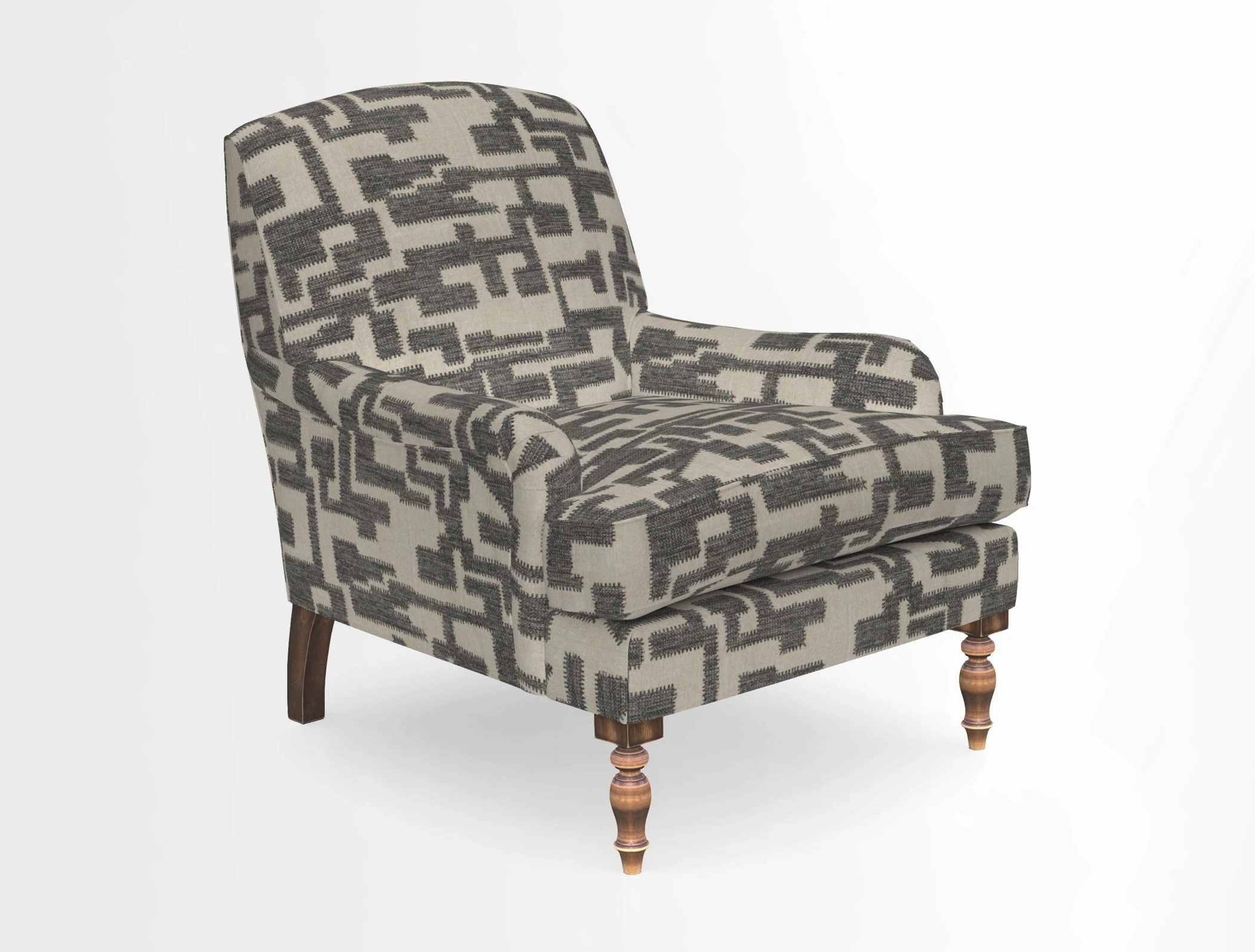 Lyndhurst Chair in V&A Threads of India Opulent-Velvets Lahore Dynasty Slate