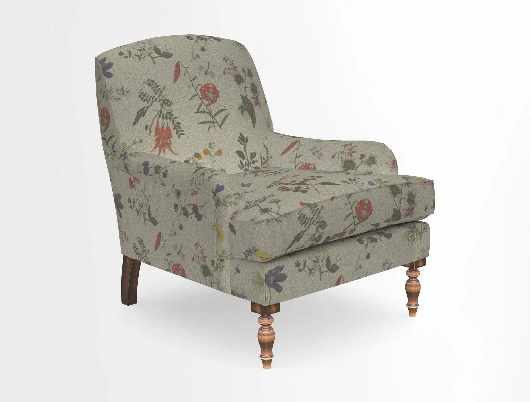 Lyndhurst Chair in V&A Threads of India Opulent-Velvets Lahore Dynasty Slate