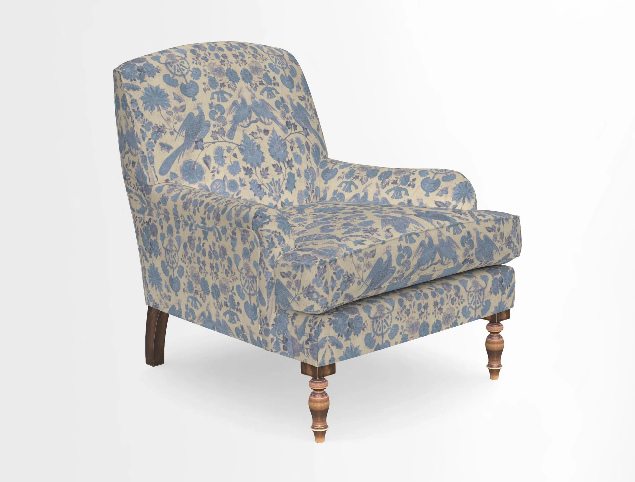 Lyndhurst Chair in V&A Threads of India Opulent-Velvets Lahore Dynasty Slate