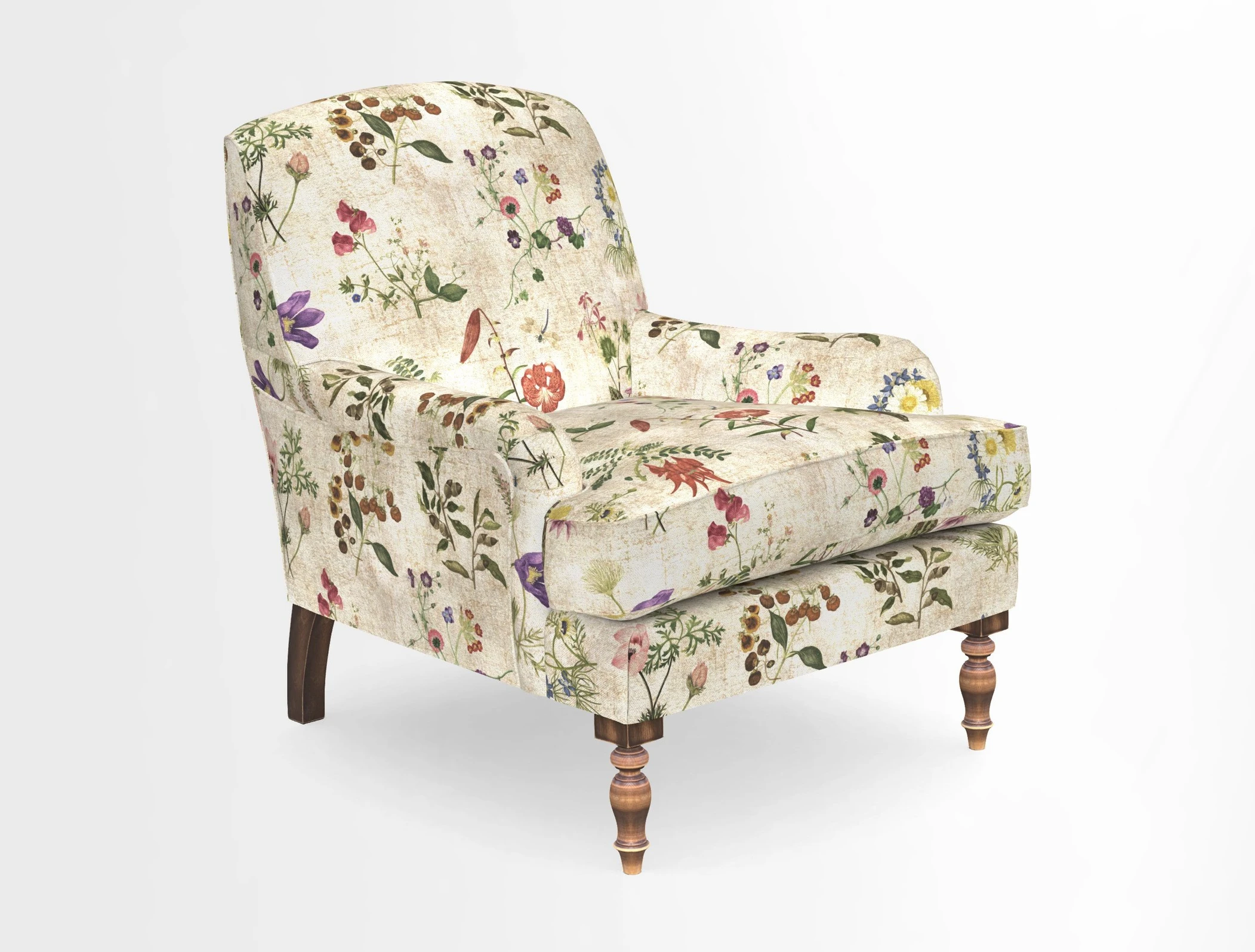 Lyndhurst Chair in V&A Threads of India Opulent-Velvets Lahore Dynasty Slate