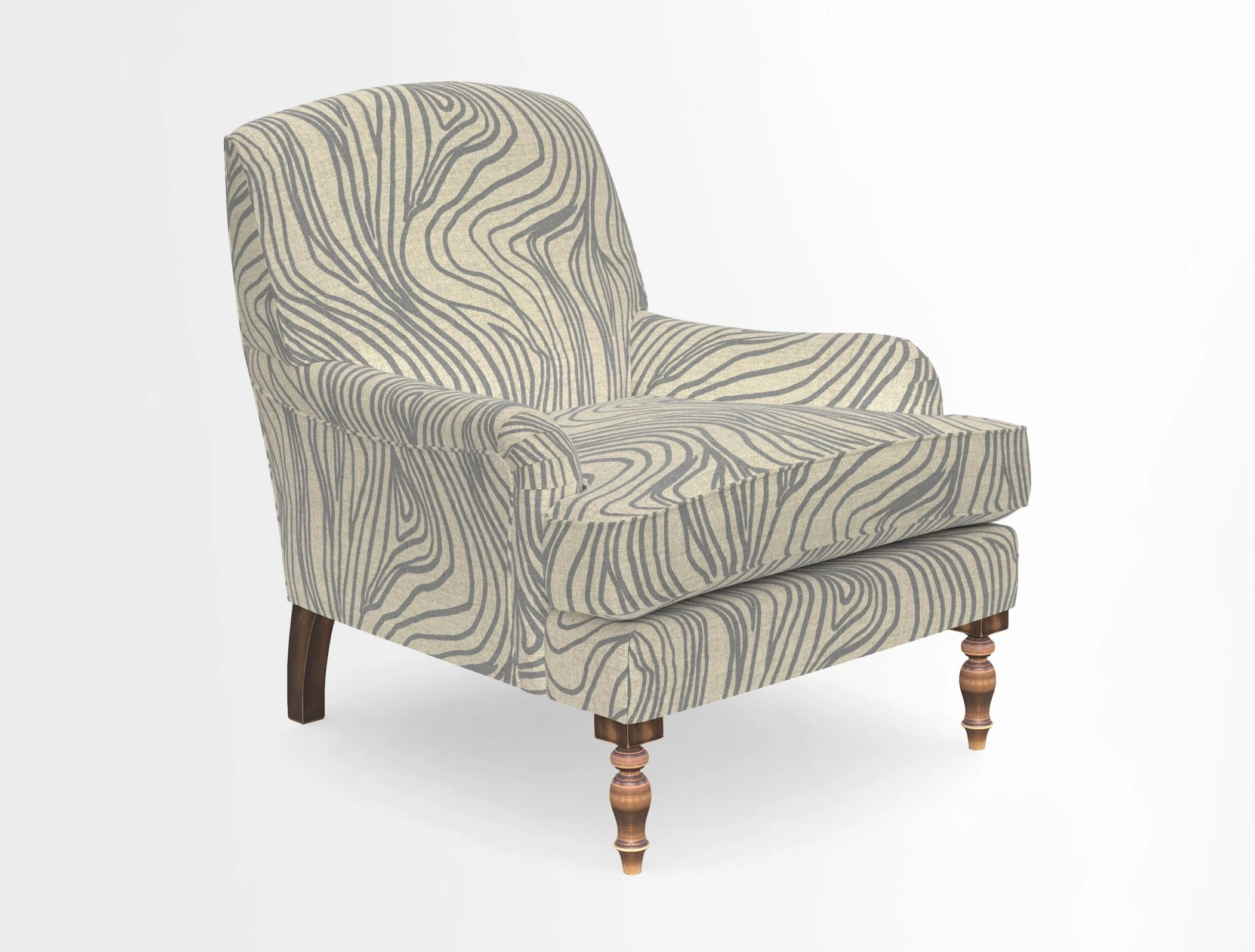 Lyndhurst Chair in V&A Threads of India Opulent-Velvets Lahore Dynasty Slate