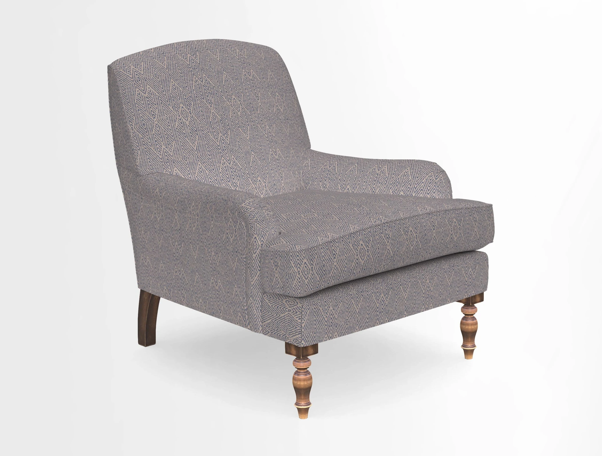 Lyndhurst Chair in V&A Threads of India Opulent-Velvets Lahore Dynasty Slate
