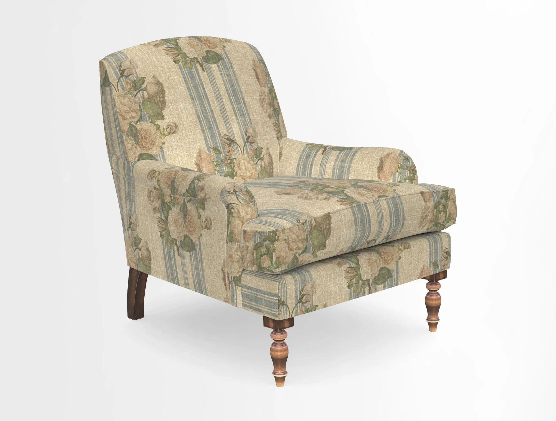 Lyndhurst Chair in V&A Threads of India Opulent-Velvets Lahore Dynasty Slate