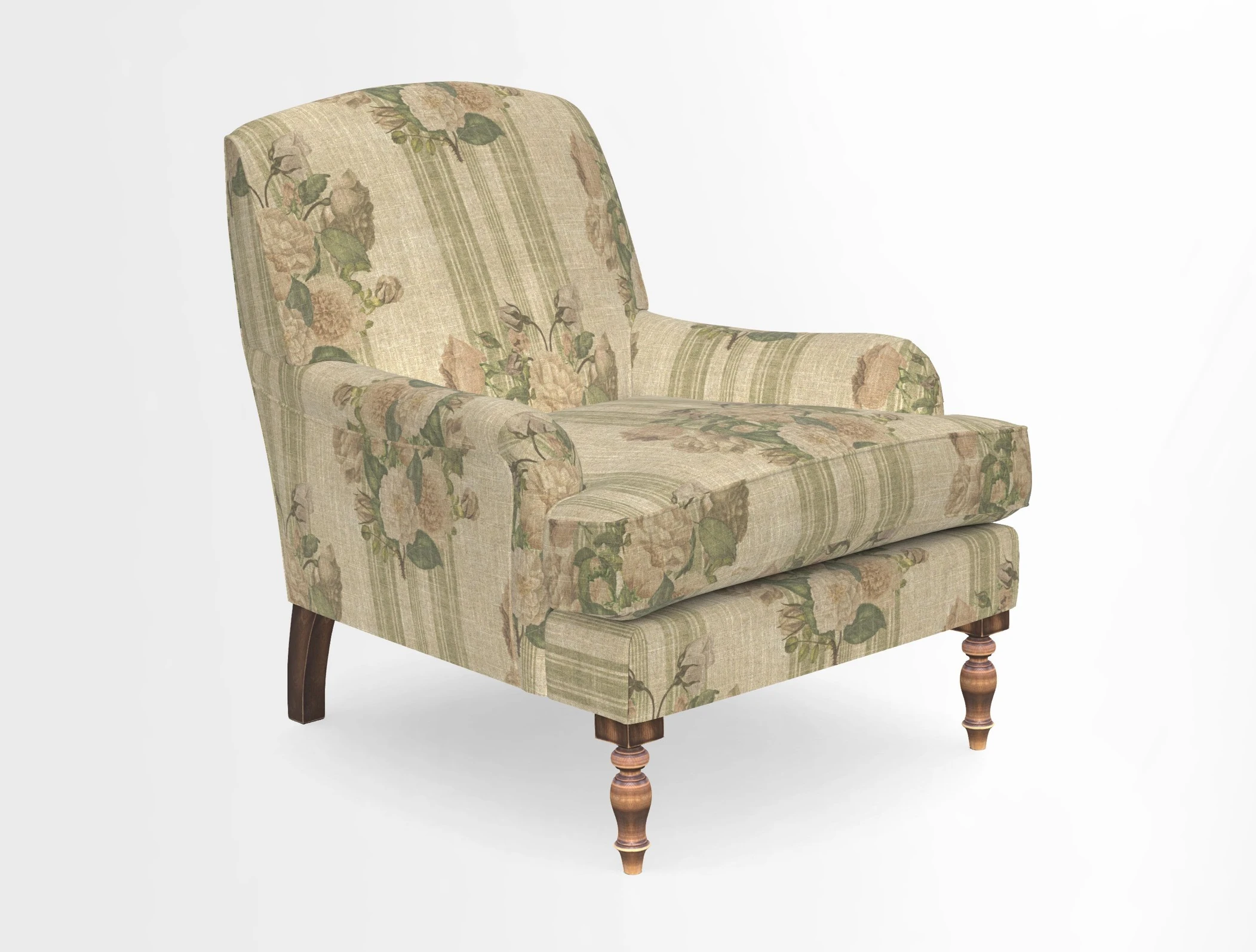 Lyndhurst Chair in V&A Threads of India Opulent-Velvets Lahore Dynasty Slate