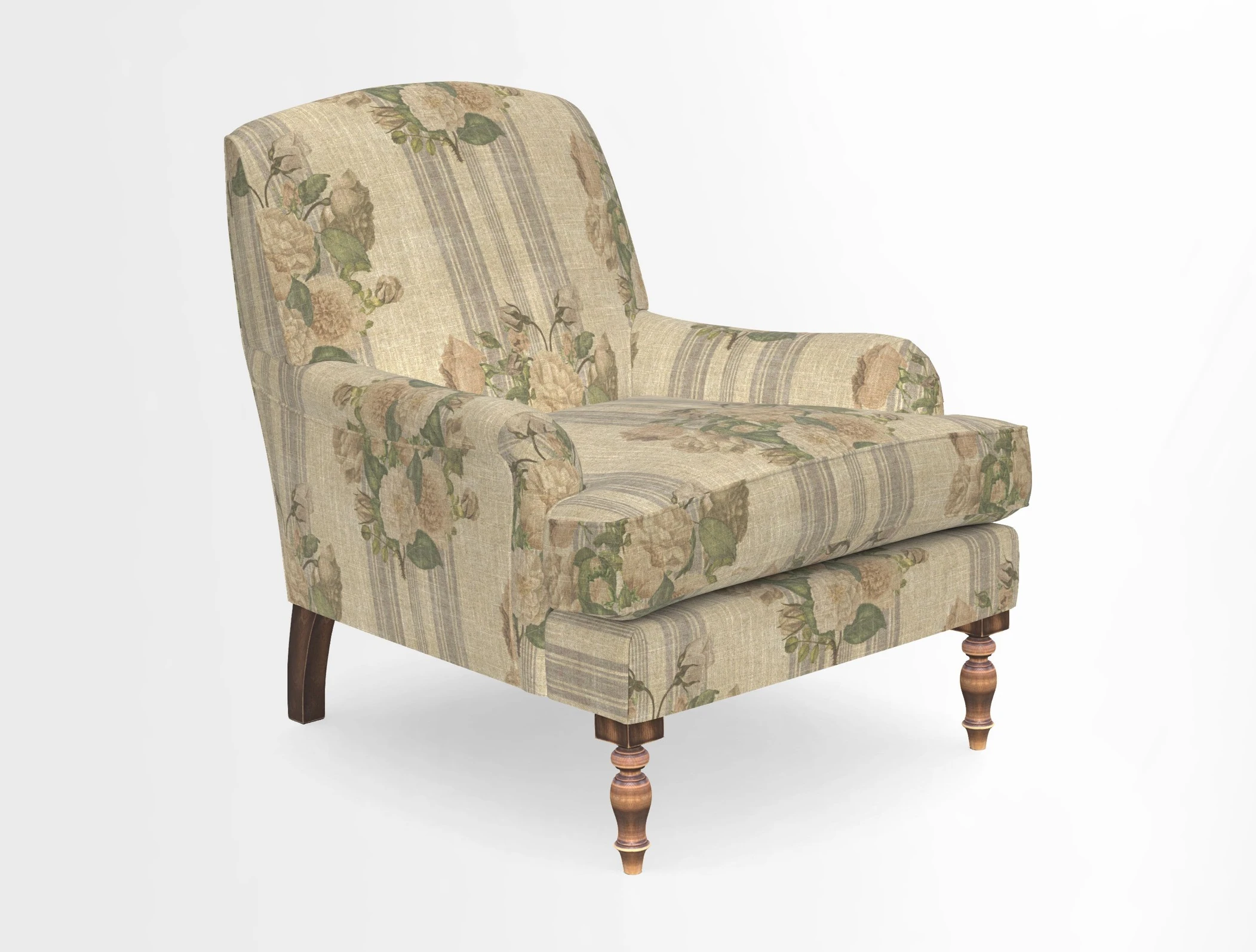 Lyndhurst Chair in V&A Threads of India Opulent-Velvets Lahore Dynasty Slate