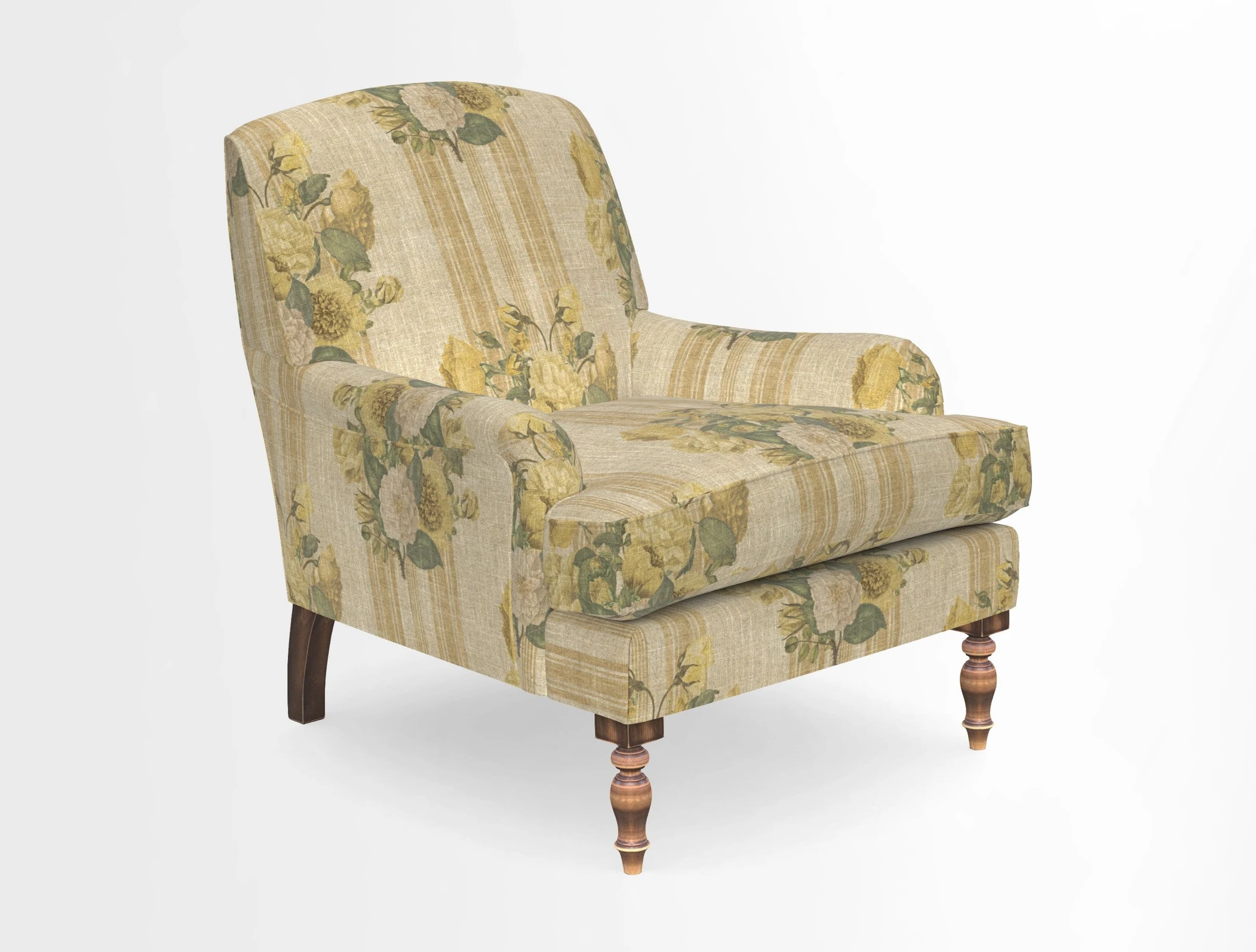 Lyndhurst Chair in V&A Threads of India Opulent-Velvets Lahore Dynasty Slate