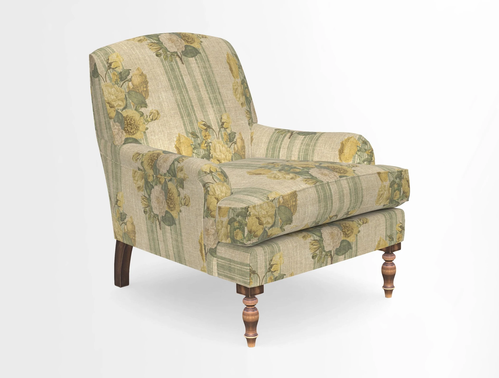 Lyndhurst Chair in V&A Threads of India Opulent-Velvets Lahore Dynasty Slate
