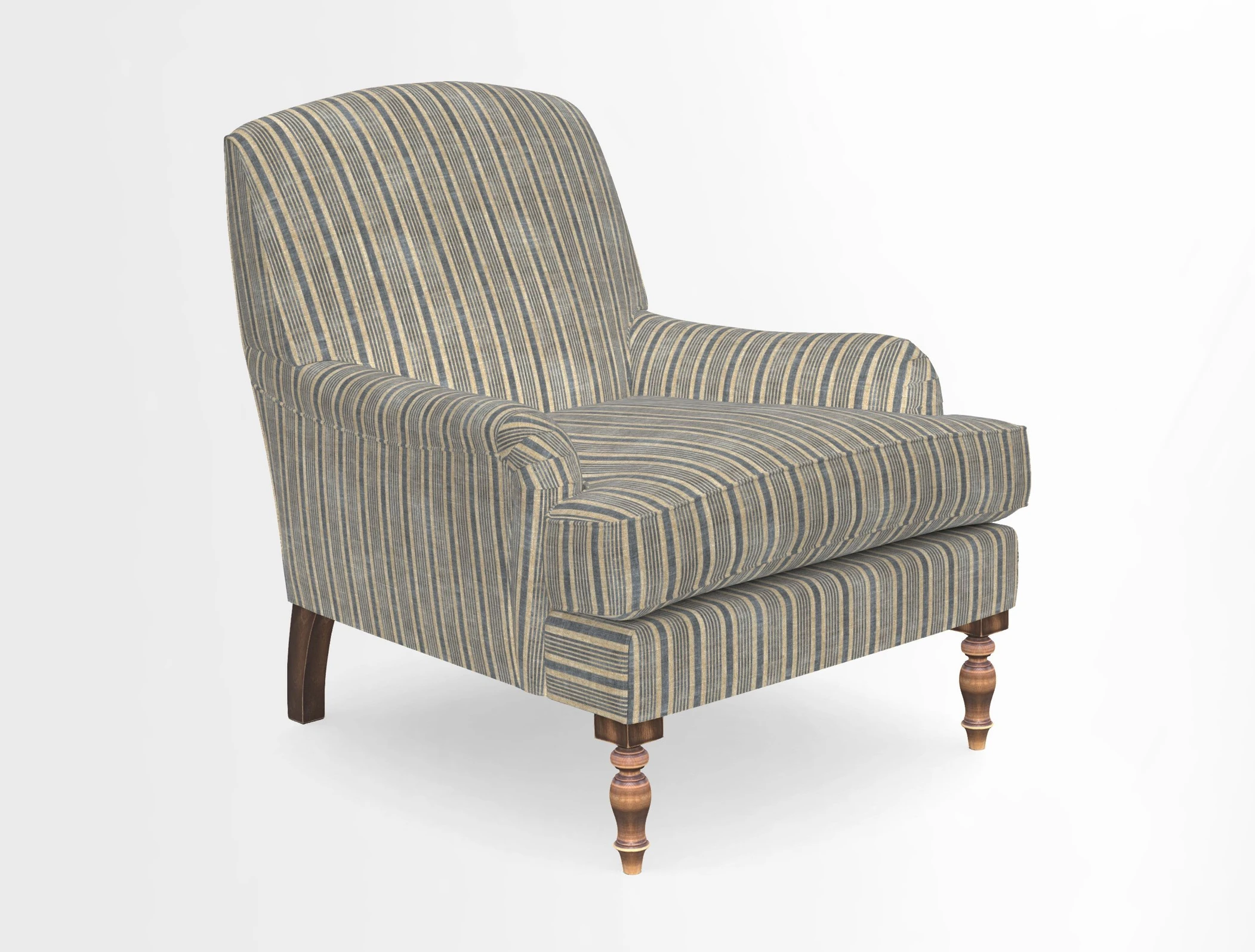 Lyndhurst Chair in V&A Threads of India Opulent-Velvets Lahore Dynasty Slate