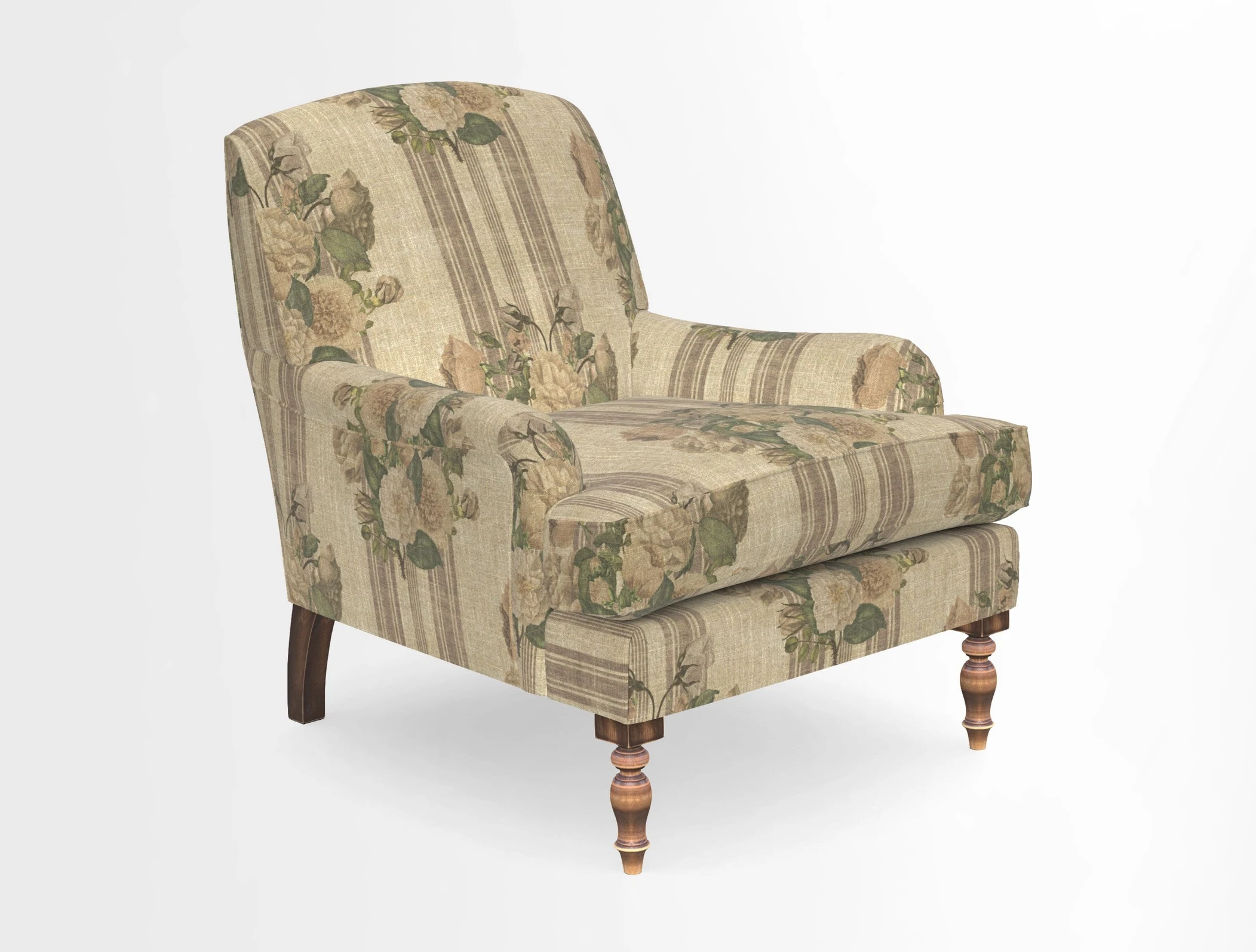 Lyndhurst Chair in V&A Threads of India Opulent-Velvets Lahore Dynasty Slate