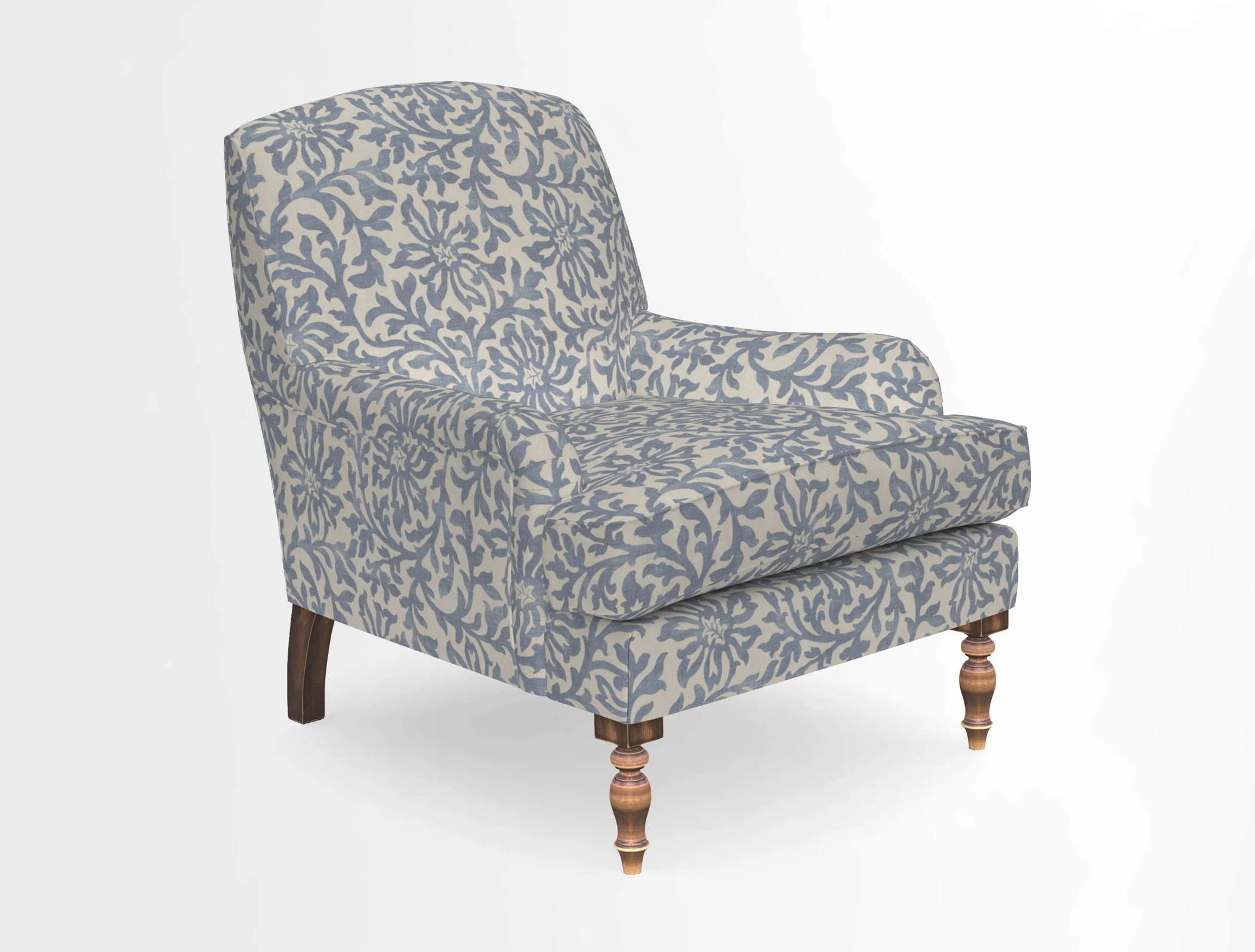 Lyndhurst Chair in V&A Threads of India Opulent-Velvets Lahore Dynasty Slate