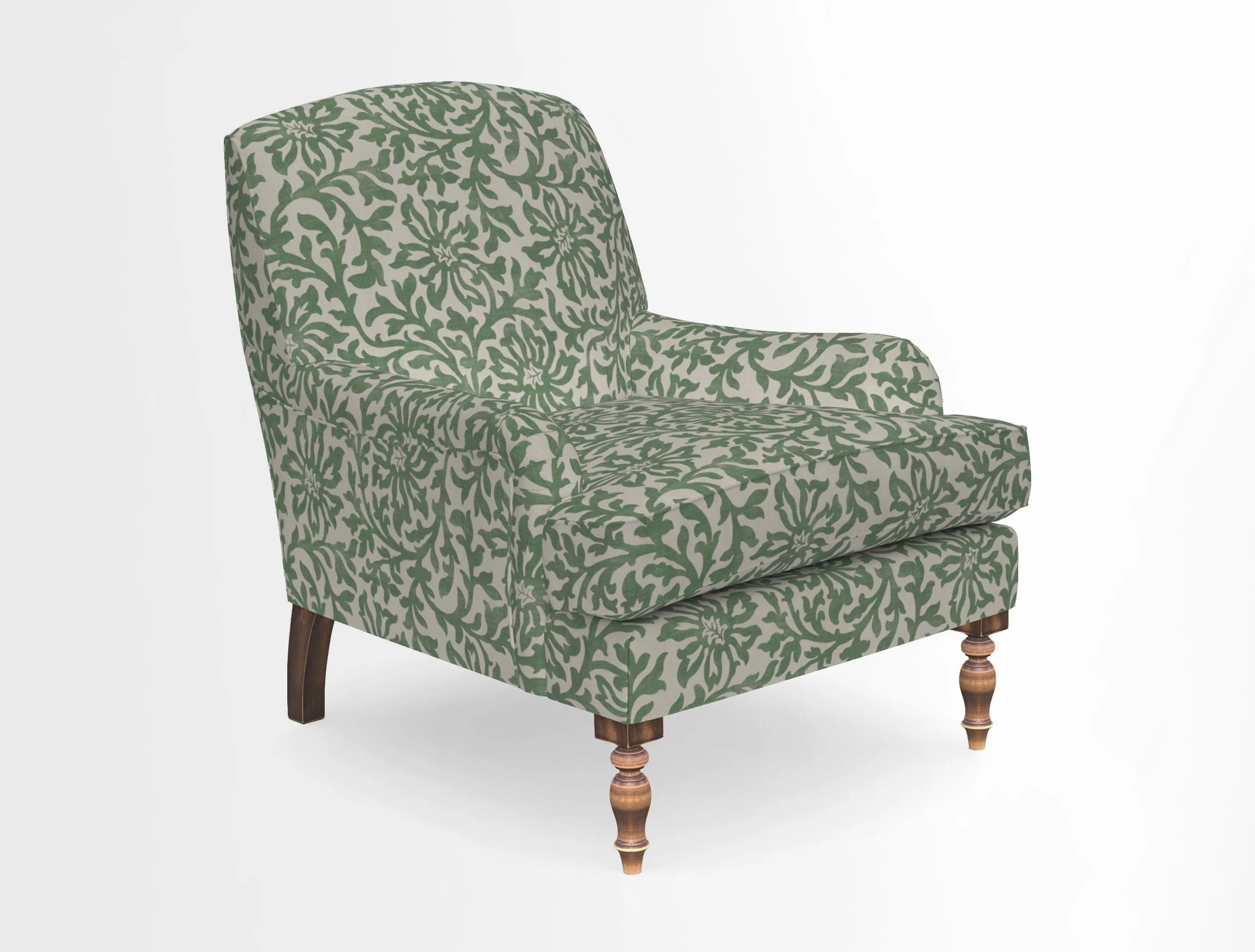Lyndhurst Chair in V&A Threads of India Opulent-Velvets Lahore Dynasty Slate