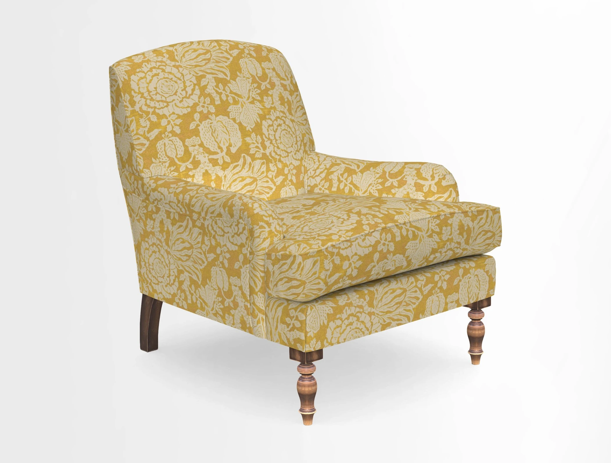 Lyndhurst Chair in V&A Threads of India Opulent-Velvets Lahore Dynasty Slate