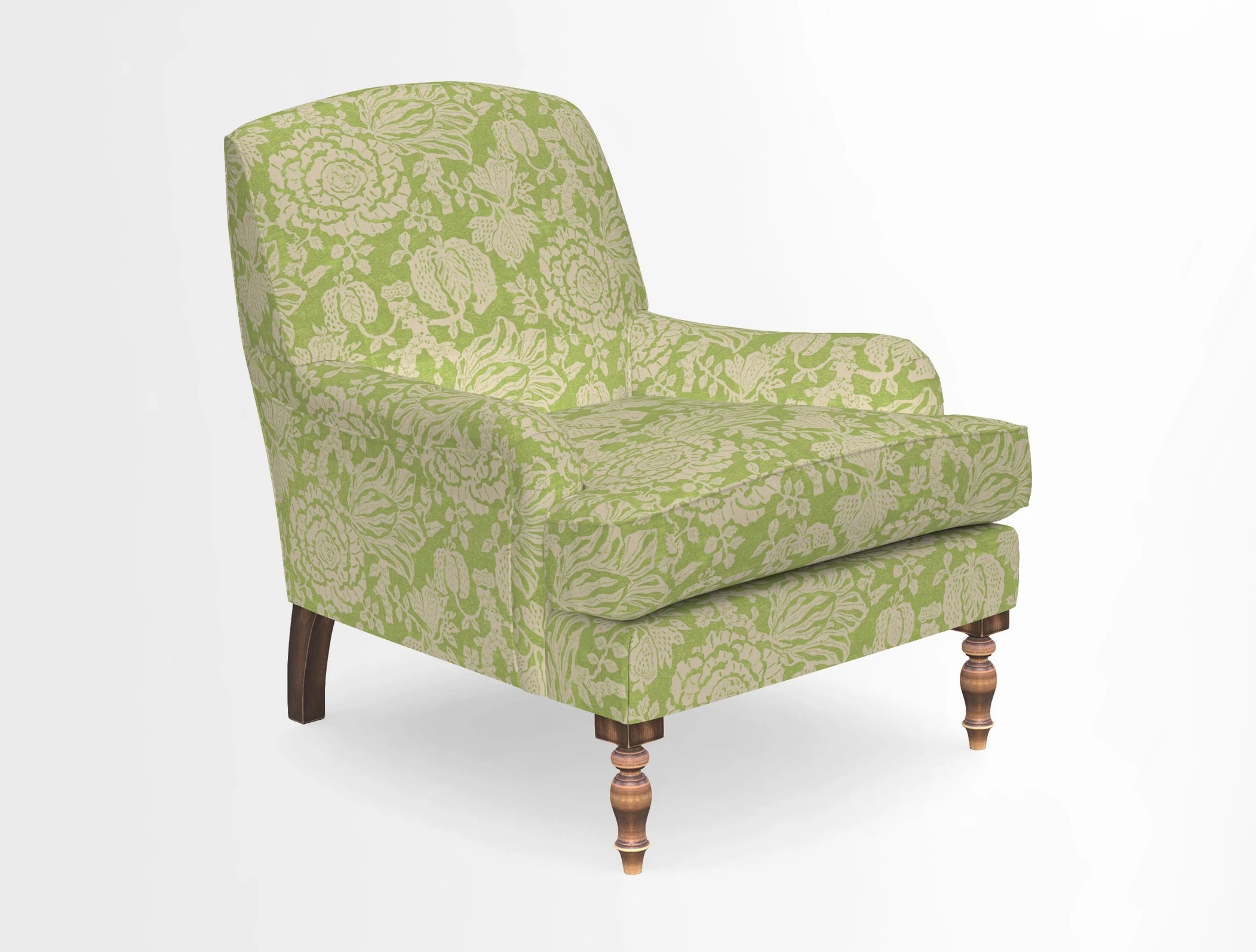 Lyndhurst Chair in V&A Threads of India Opulent-Velvets Lahore Dynasty Slate