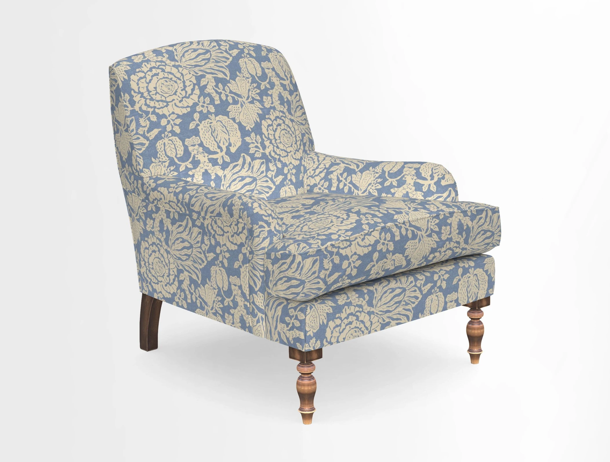 Lyndhurst Chair in V&A Threads of India Opulent-Velvets Lahore Dynasty Slate