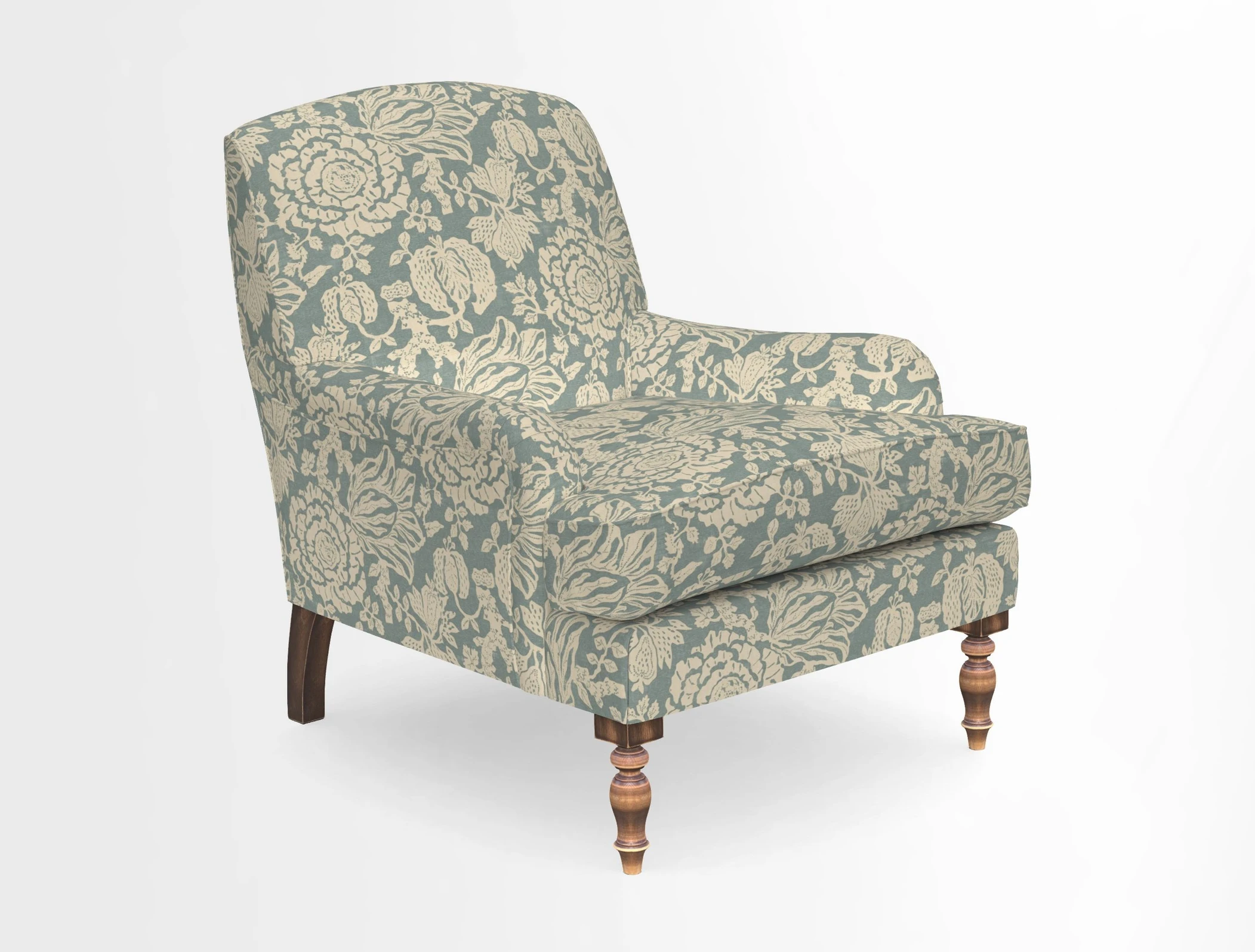 Lyndhurst Chair in V&A Threads of India Opulent-Velvets Lahore Dynasty Slate