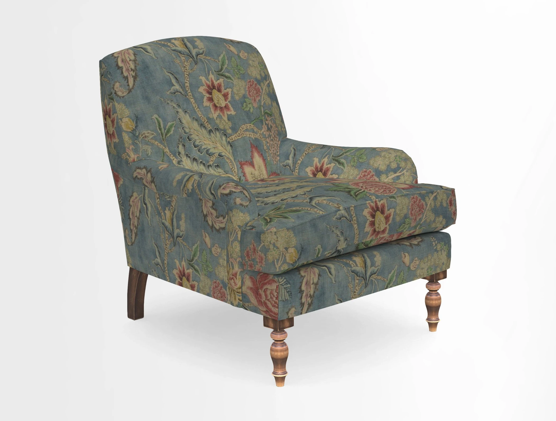 Lyndhurst Chair in V&A Threads of India Opulent-Velvets Lahore Dynasty Slate