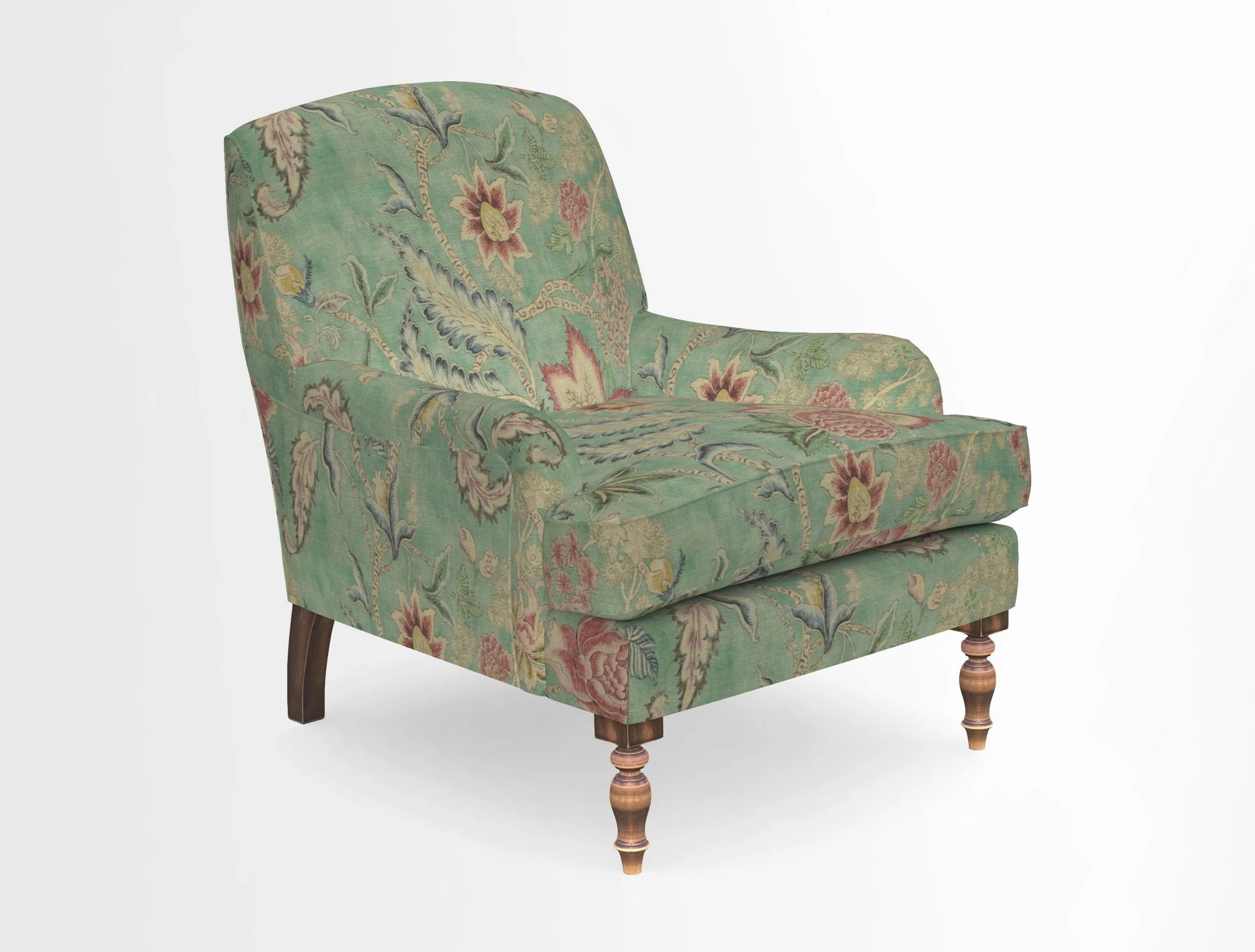 Lyndhurst Chair in V&A Threads of India Opulent-Velvets Lahore Dynasty Slate