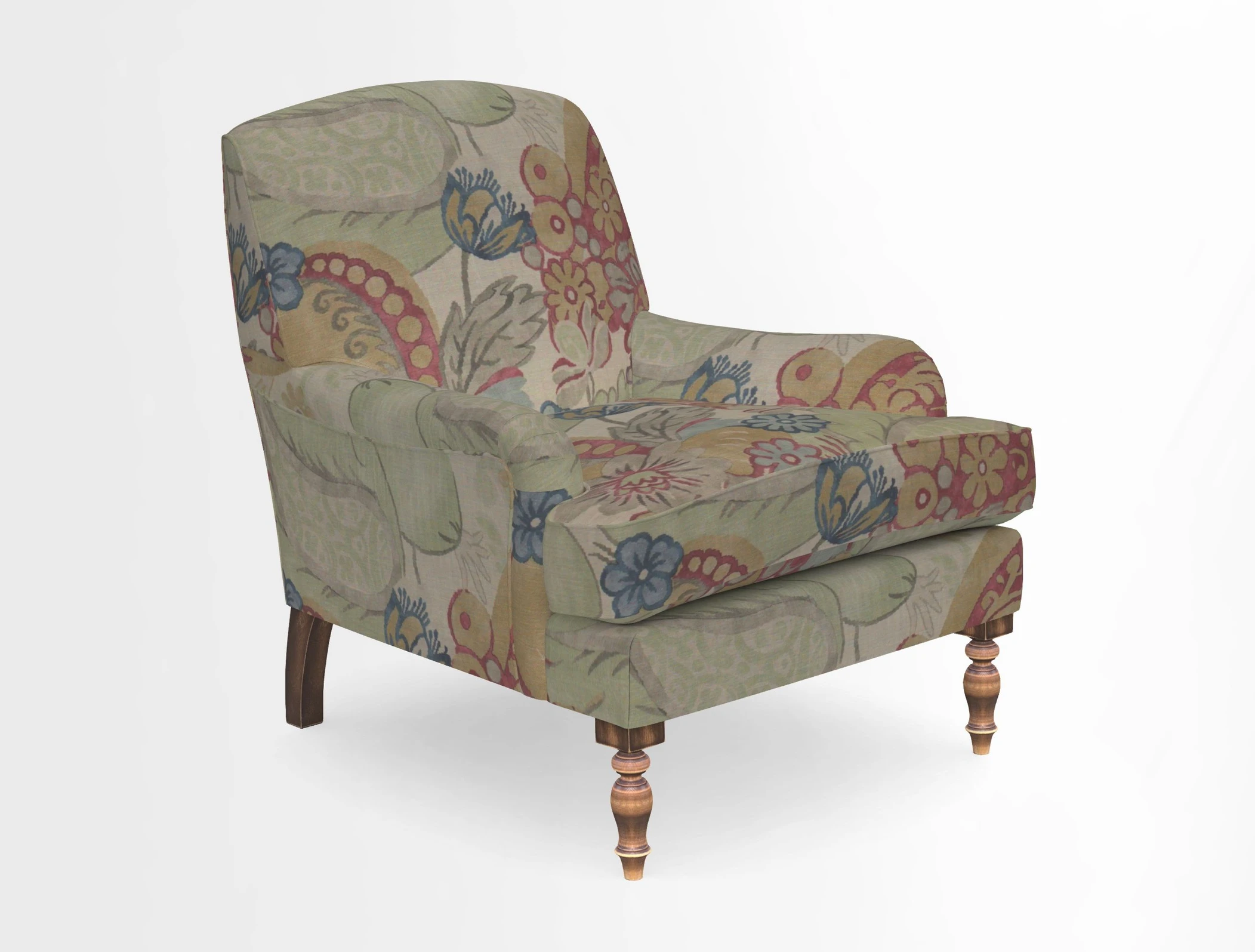 Lyndhurst Chair in V&A Threads of India Opulent-Velvets Lahore Dynasty Slate