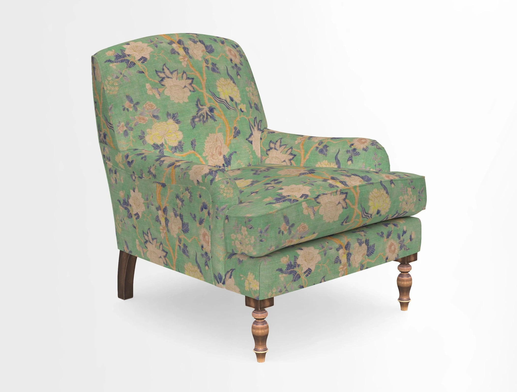 Lyndhurst Chair in V&A Threads of India Opulent-Velvets Lahore Dynasty Slate