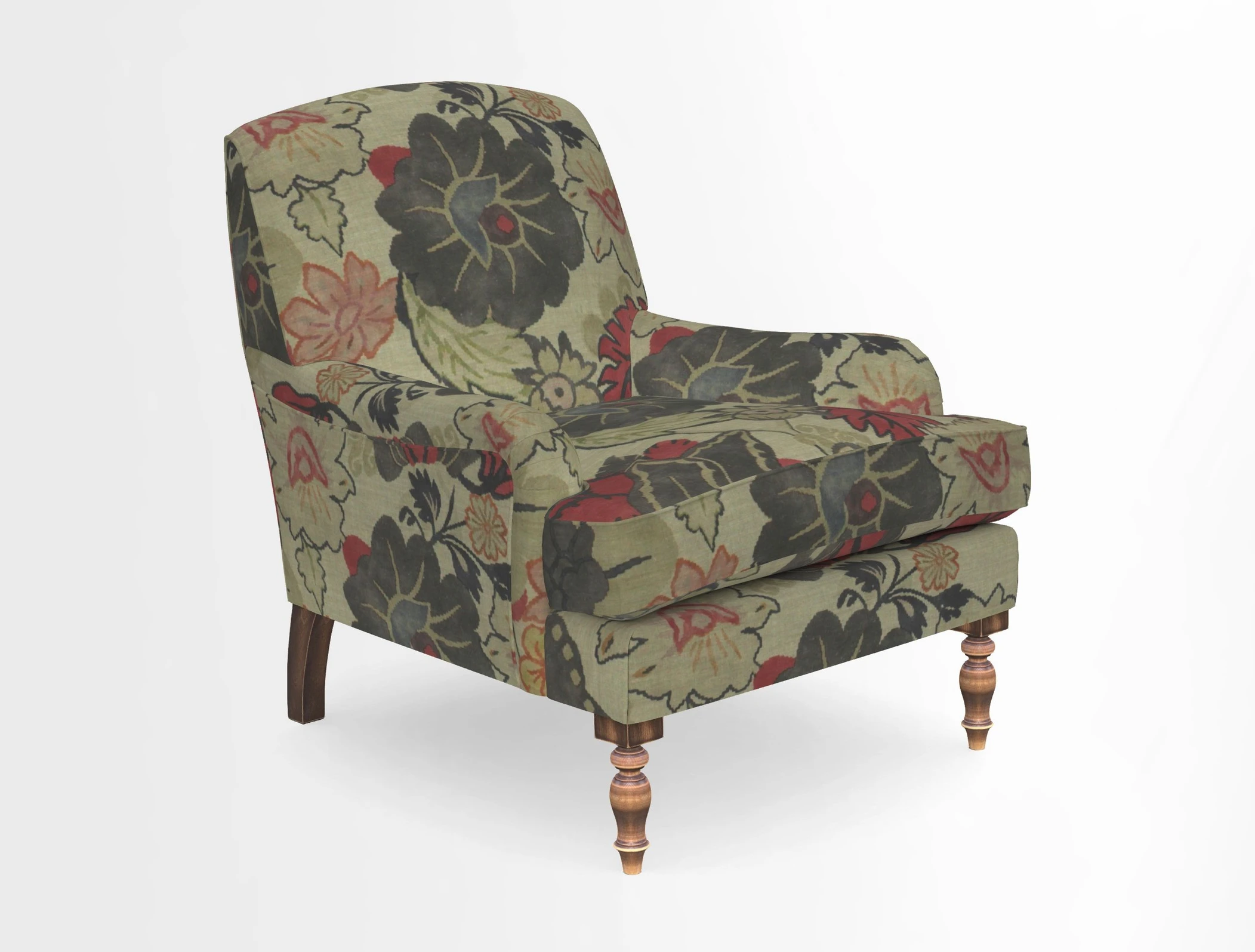 Lyndhurst Chair in V&A Threads of India Opulent-Velvets Lahore Dynasty Slate