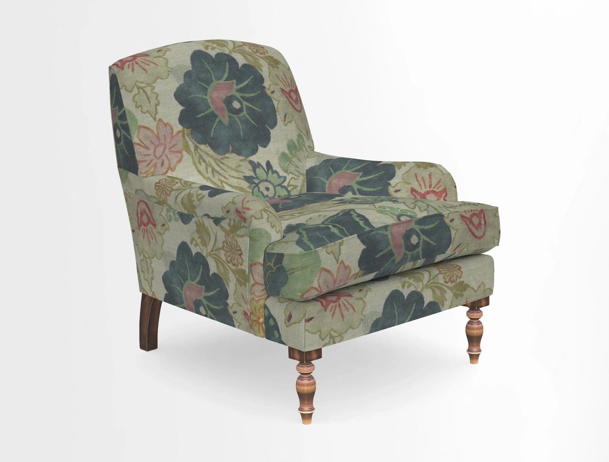 Lyndhurst Chair in V&A Threads of India Opulent-Velvets Lahore Dynasty Slate