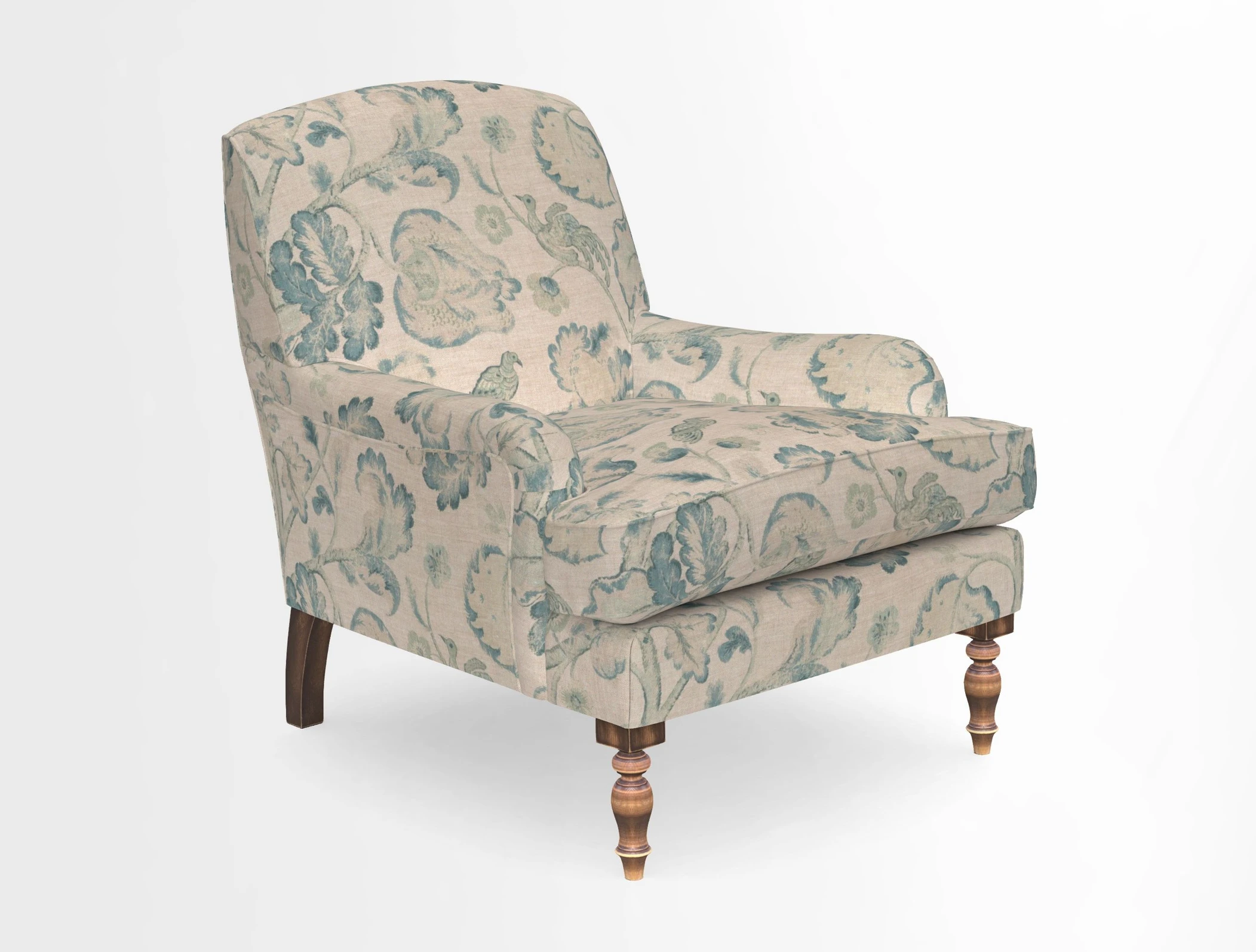 Lyndhurst Chair in V&A Threads of India Opulent-Velvets Lahore Dynasty Slate