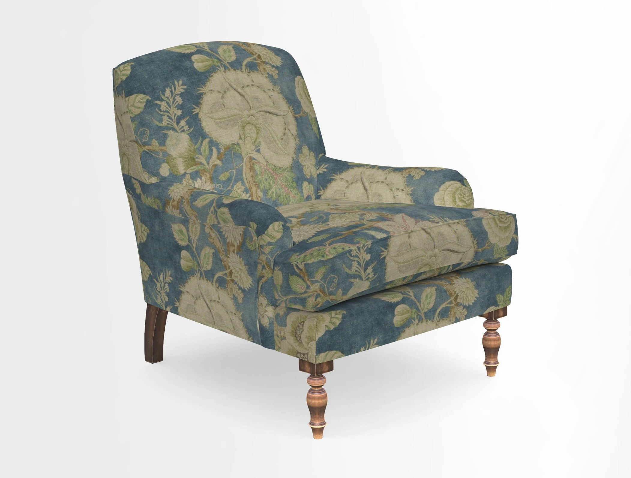 Lyndhurst Chair in V&A Threads of India Opulent-Velvets Lahore Dynasty Slate