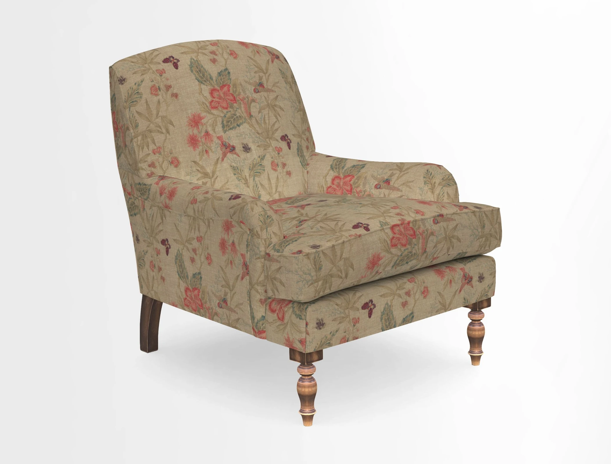 Lyndhurst Chair in V&A Threads of India Opulent-Velvets Lahore Dynasty Slate