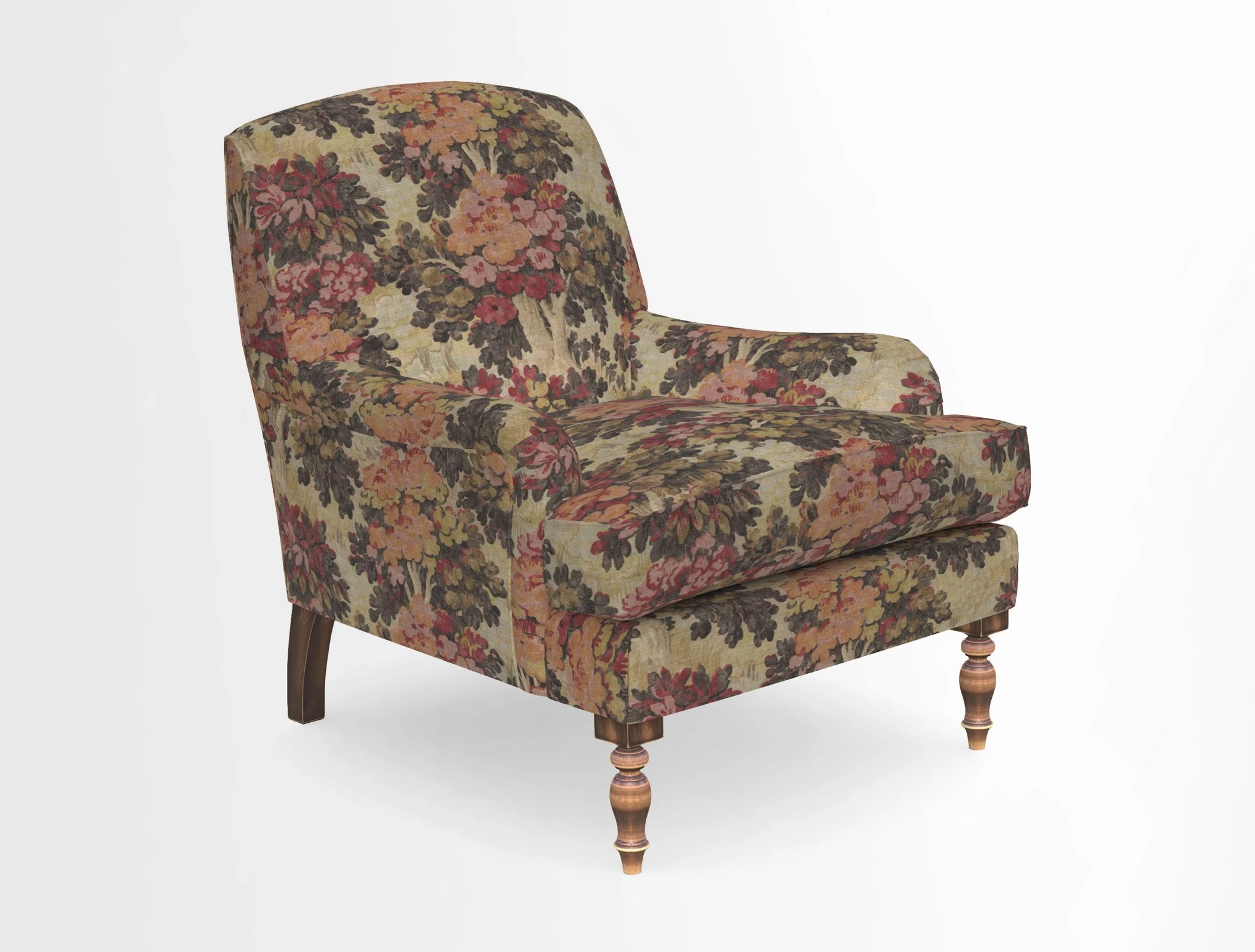 Lyndhurst Chair in V&A Threads of India Opulent-Velvets Lahore Dynasty Slate