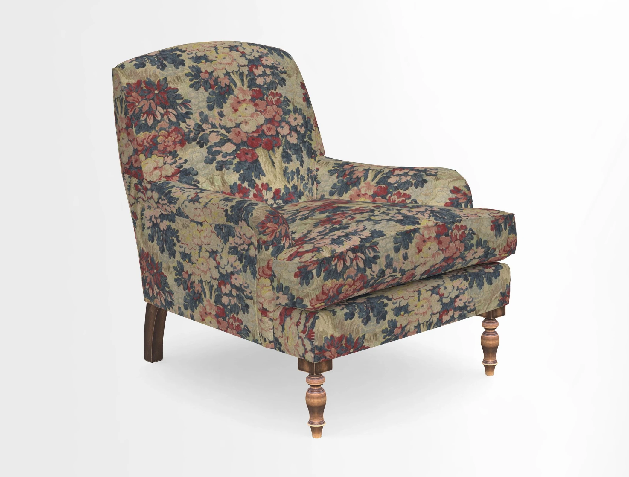 Lyndhurst Chair in V&A Threads of India Opulent-Velvets Lahore Dynasty Slate