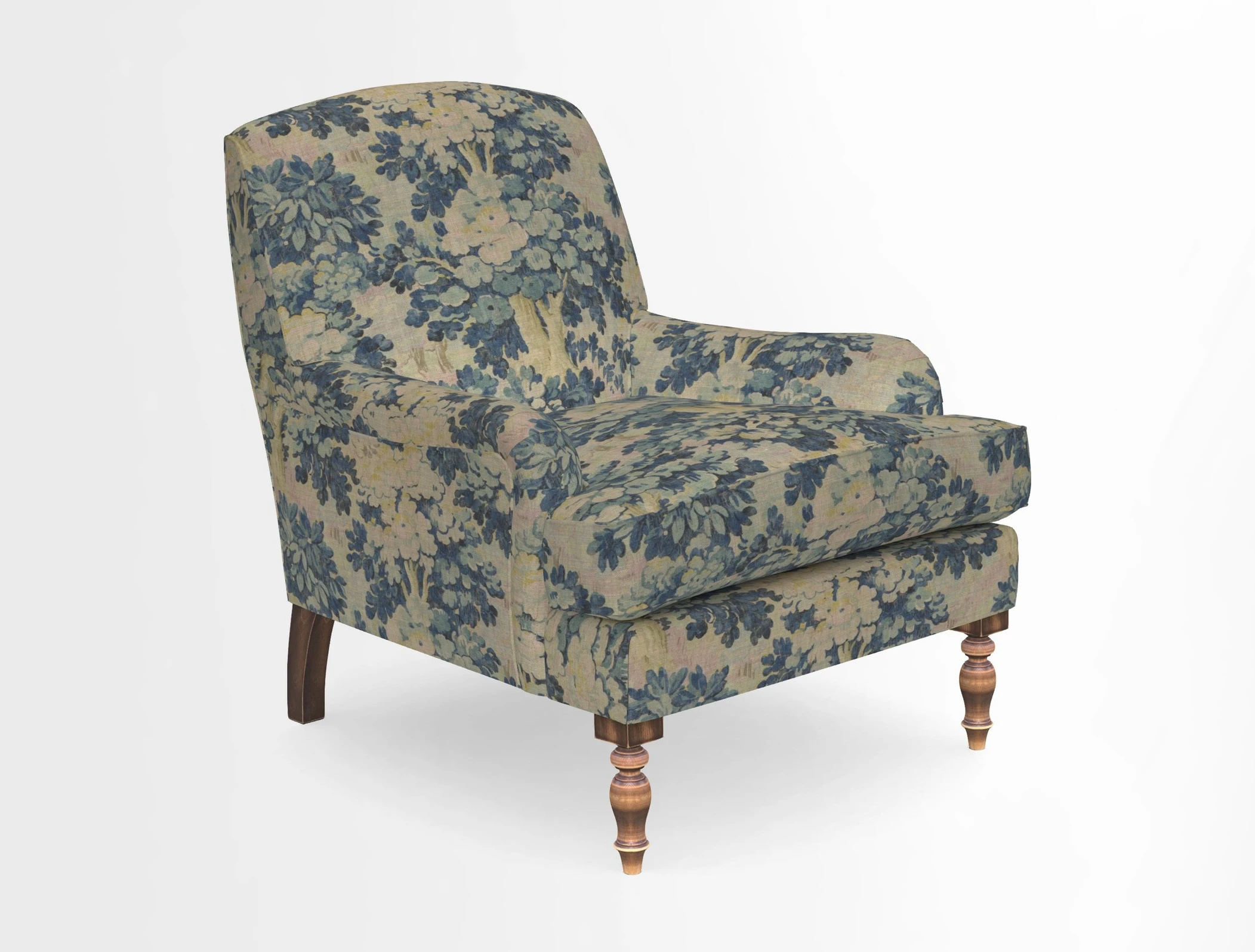 Lyndhurst Chair in V&A Threads of India Opulent-Velvets Lahore Dynasty Slate