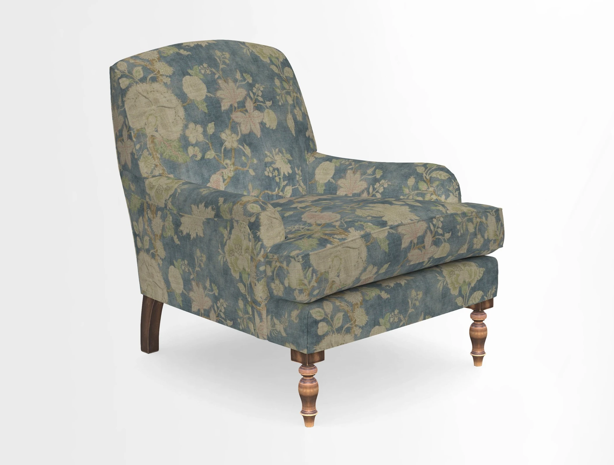 Lyndhurst Chair in V&A Threads of India Opulent-Velvets Lahore Dynasty Slate
