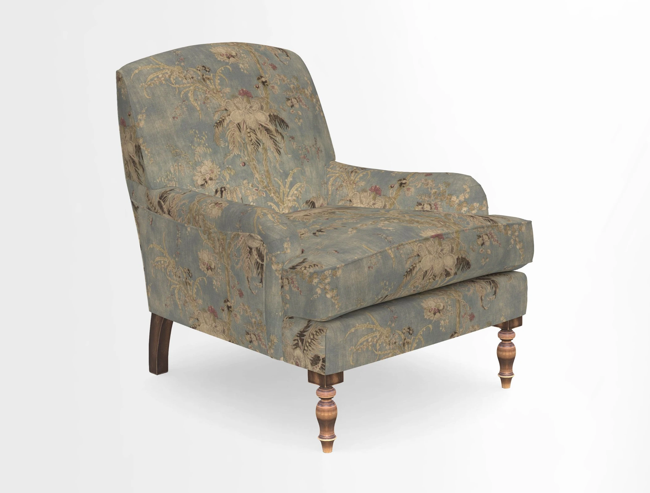 Lyndhurst Chair in V&A Threads of India Opulent-Velvets Lahore Dynasty Slate