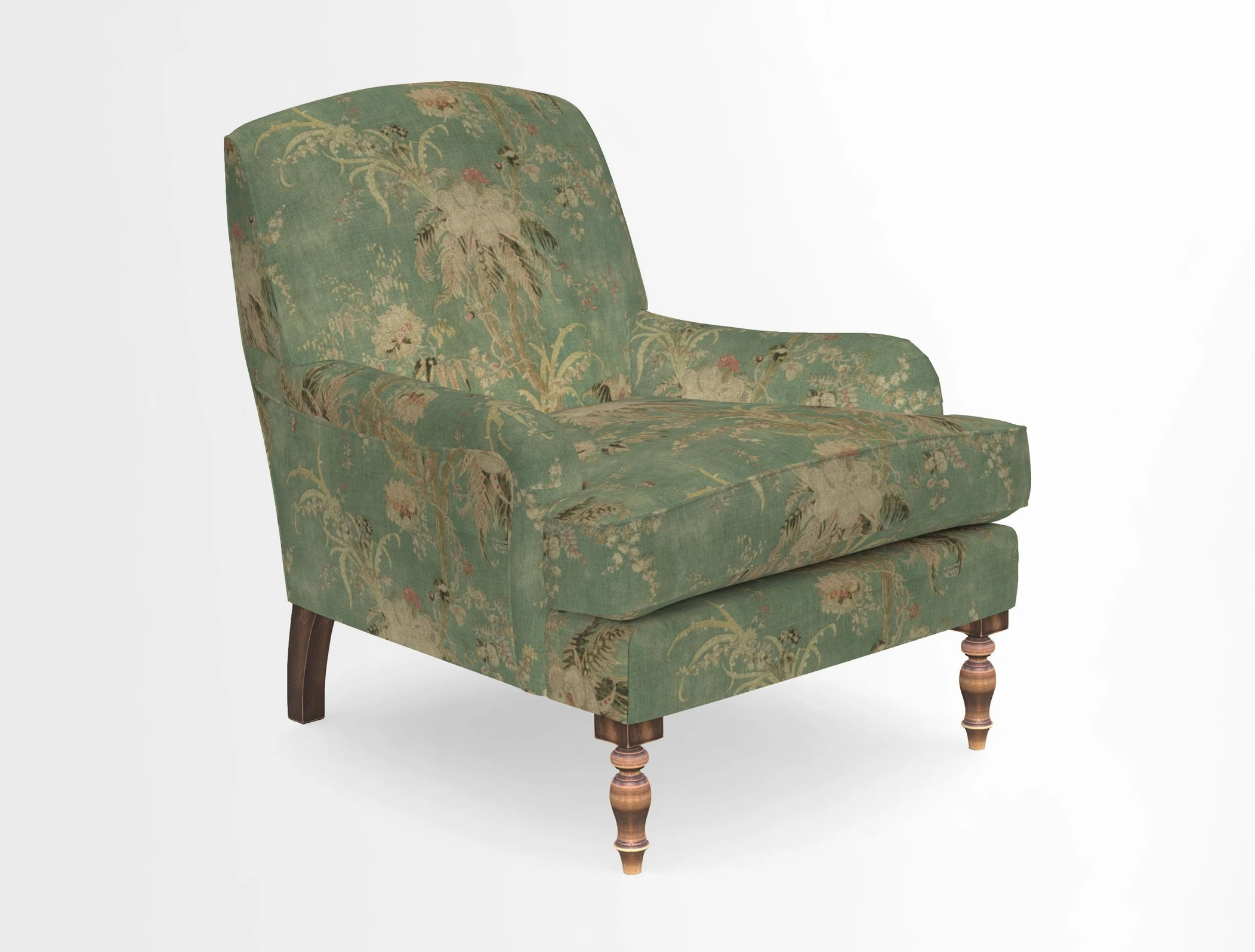 Lyndhurst Chair in V&A Threads of India Opulent-Velvets Lahore Dynasty Slate