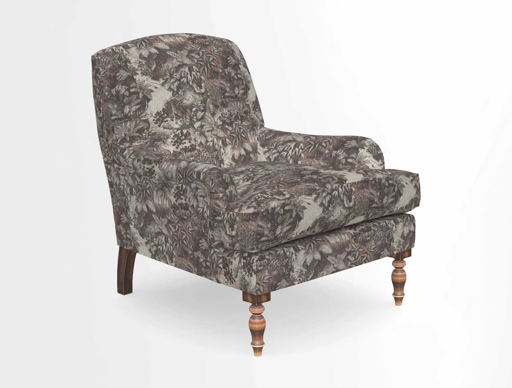 Lyndhurst Chair in V&A Threads of India Opulent-Velvets Lahore Dynasty Slate