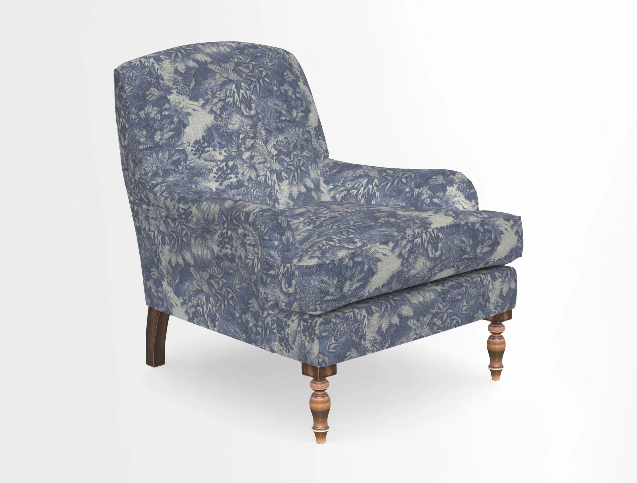 Lyndhurst Chair in V&A Threads of India Opulent-Velvets Lahore Dynasty Slate