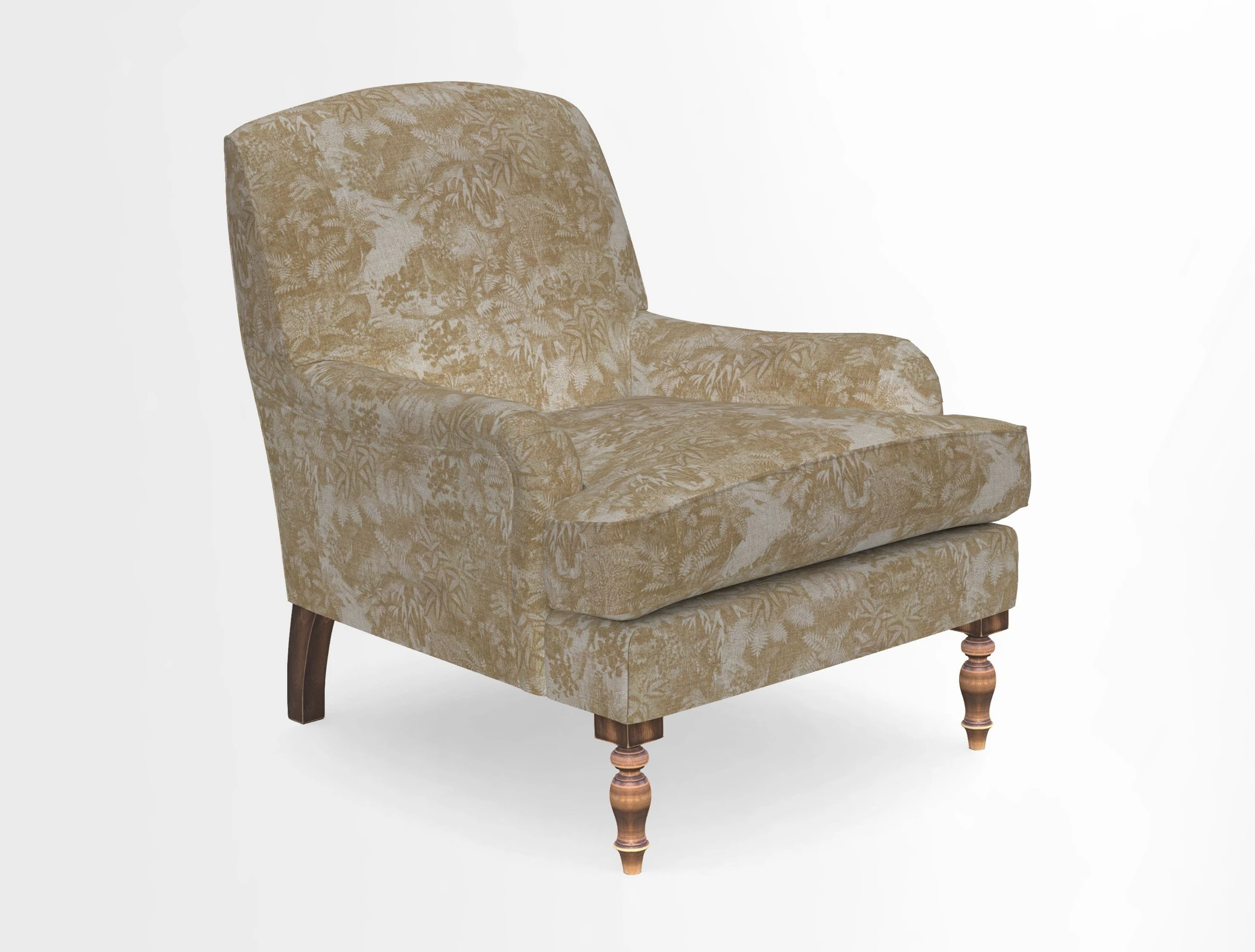 Lyndhurst Chair in V&A Threads of India Opulent-Velvets Lahore Dynasty Slate