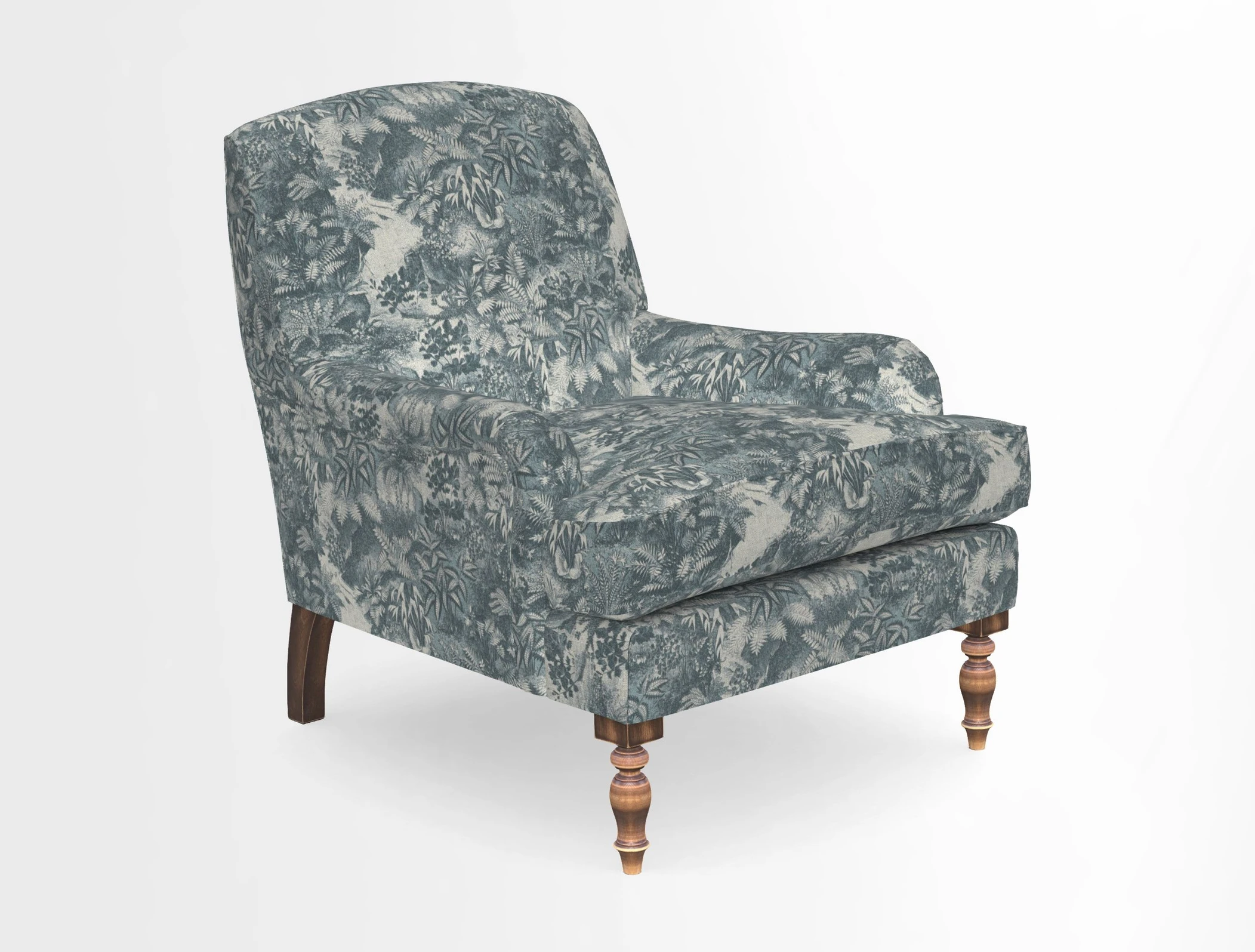 Lyndhurst Chair in V&A Threads of India Opulent-Velvets Lahore Dynasty Slate