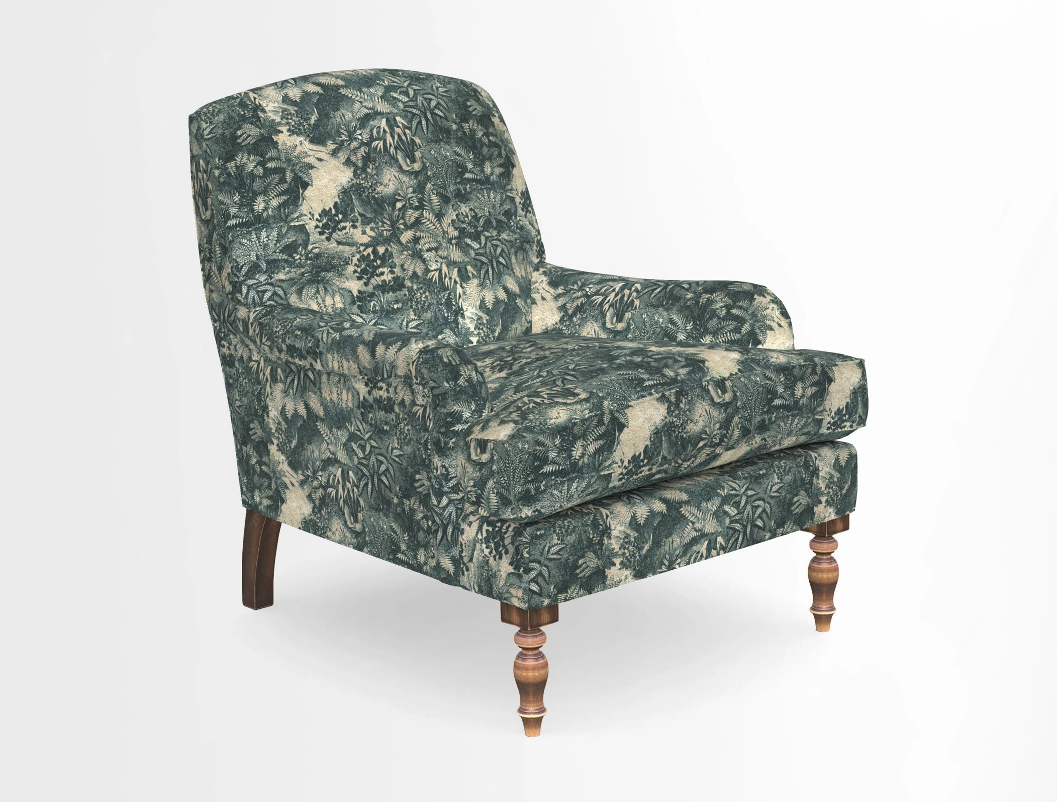 Lyndhurst Chair in V&A Threads of India Opulent-Velvets Lahore Dynasty Slate