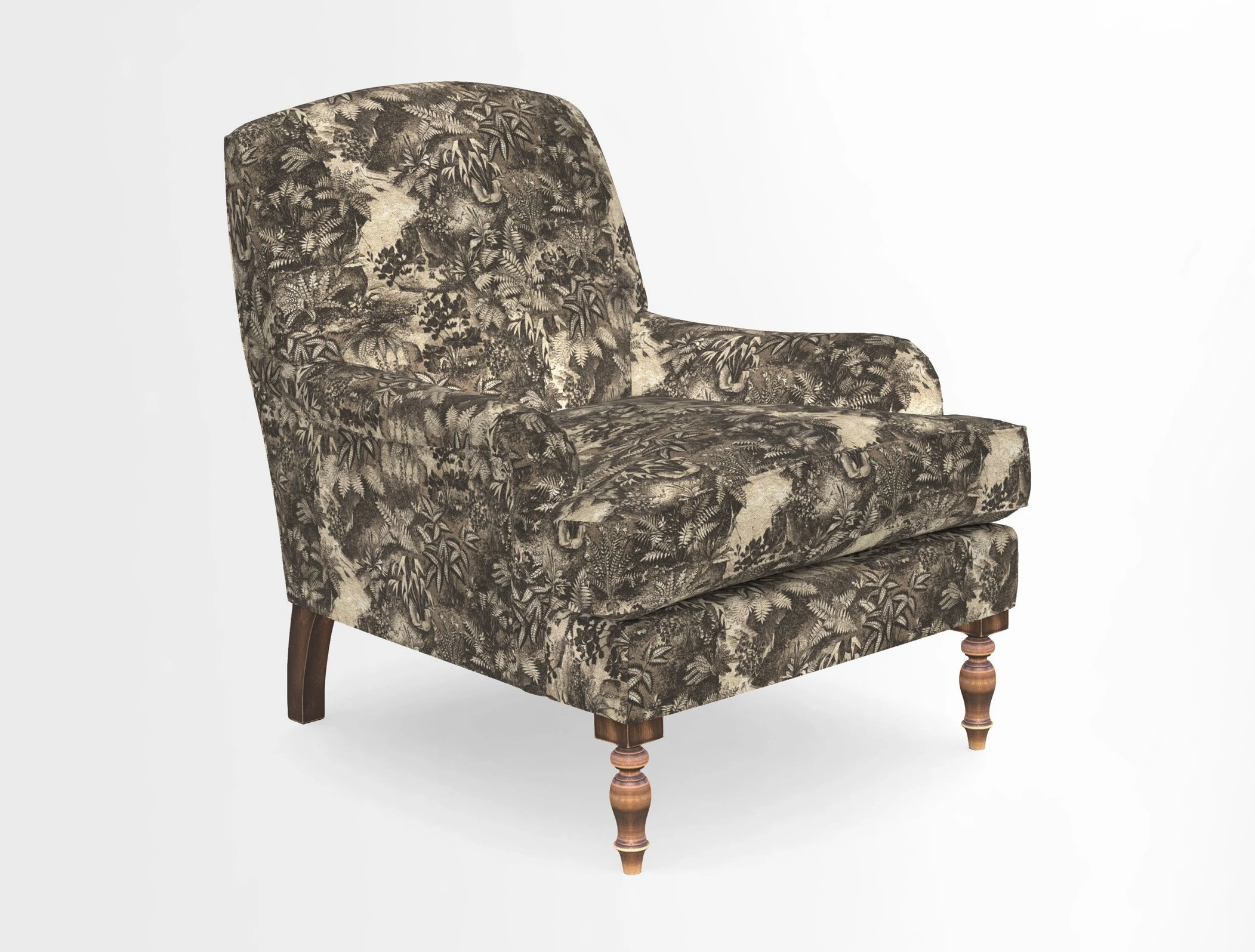 Lyndhurst Chair in V&A Threads of India Opulent-Velvets Lahore Dynasty Slate