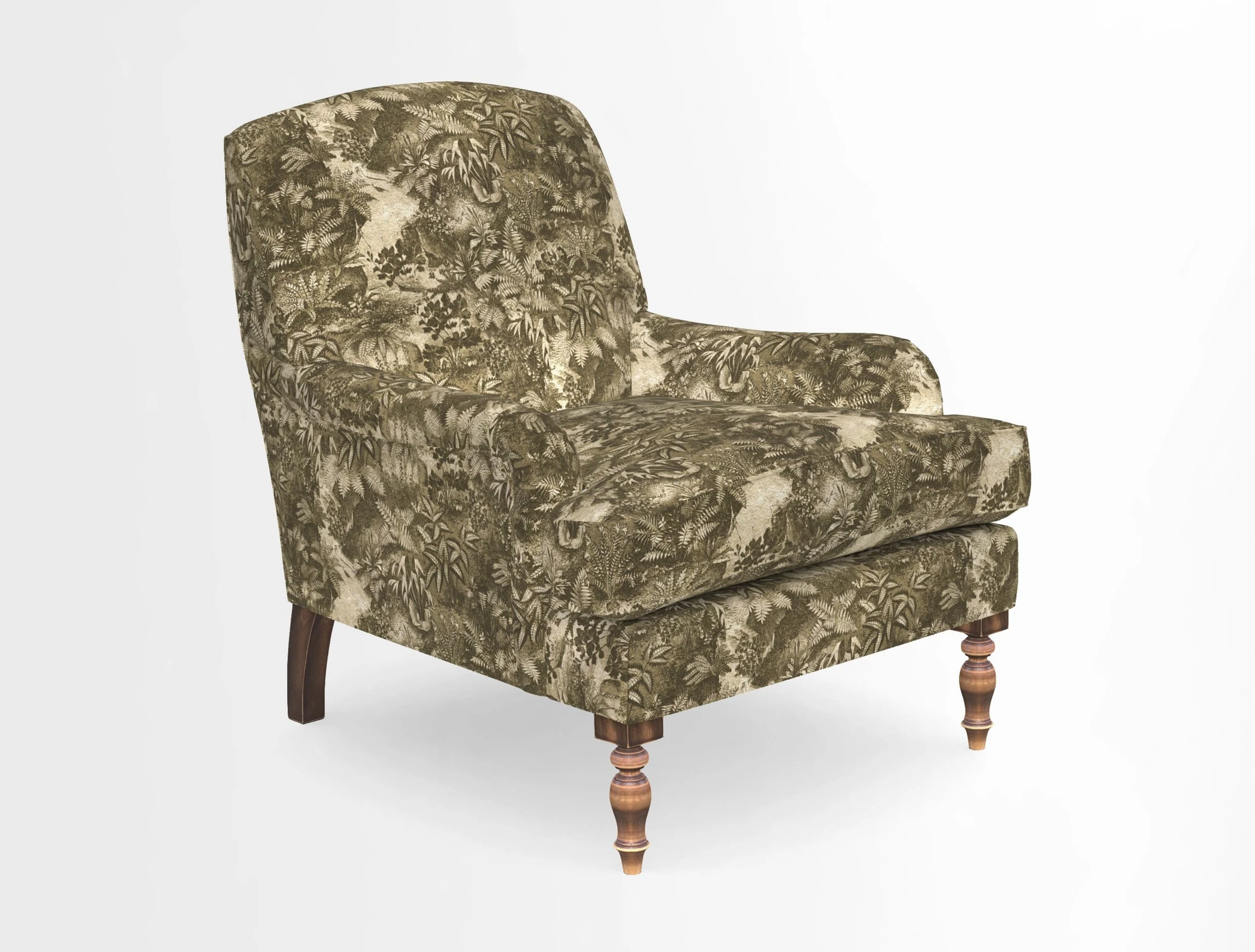 Lyndhurst Chair in V&A Threads of India Opulent-Velvets Lahore Dynasty Slate