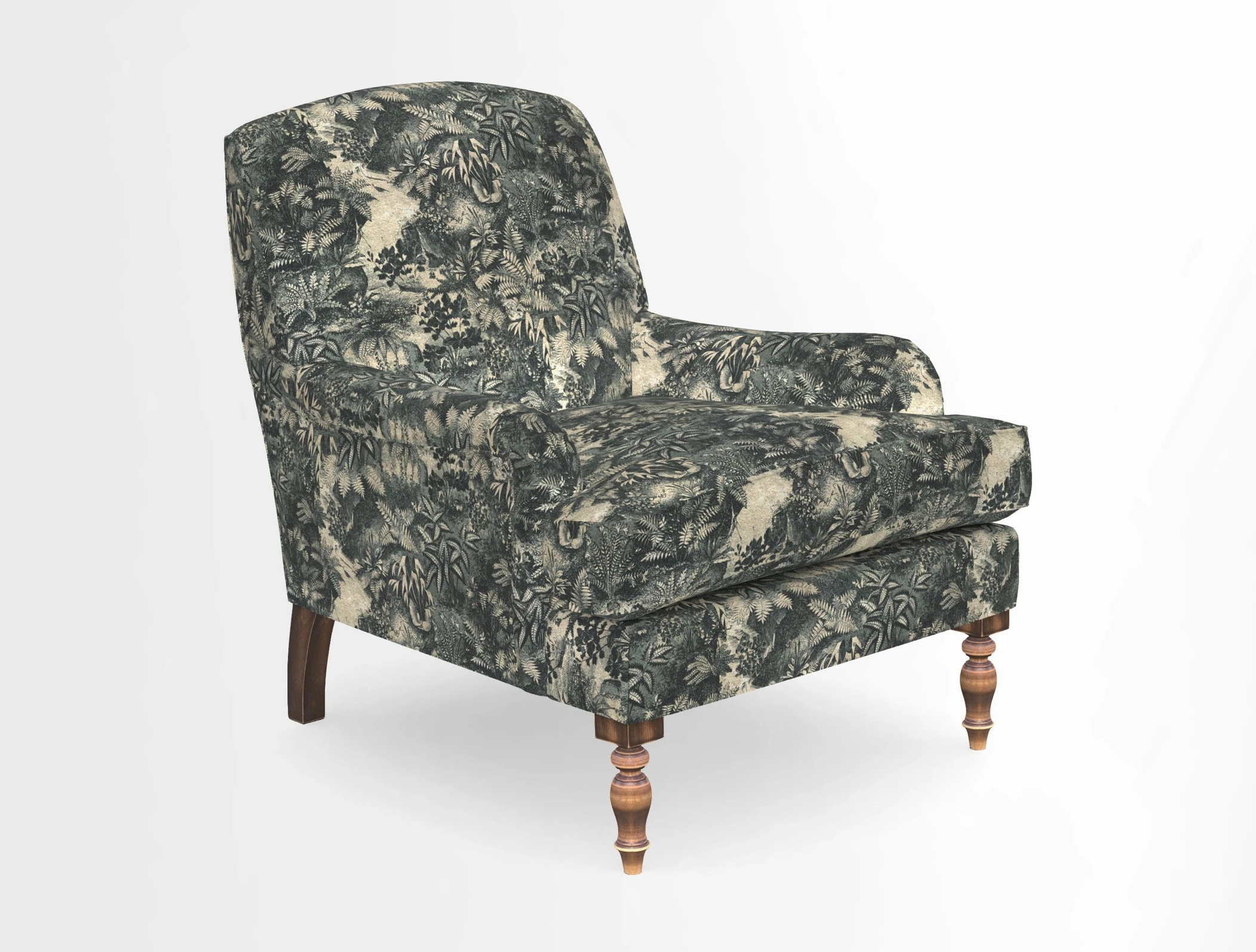 Lyndhurst Chair in V&A Threads of India Opulent-Velvets Lahore Dynasty Slate