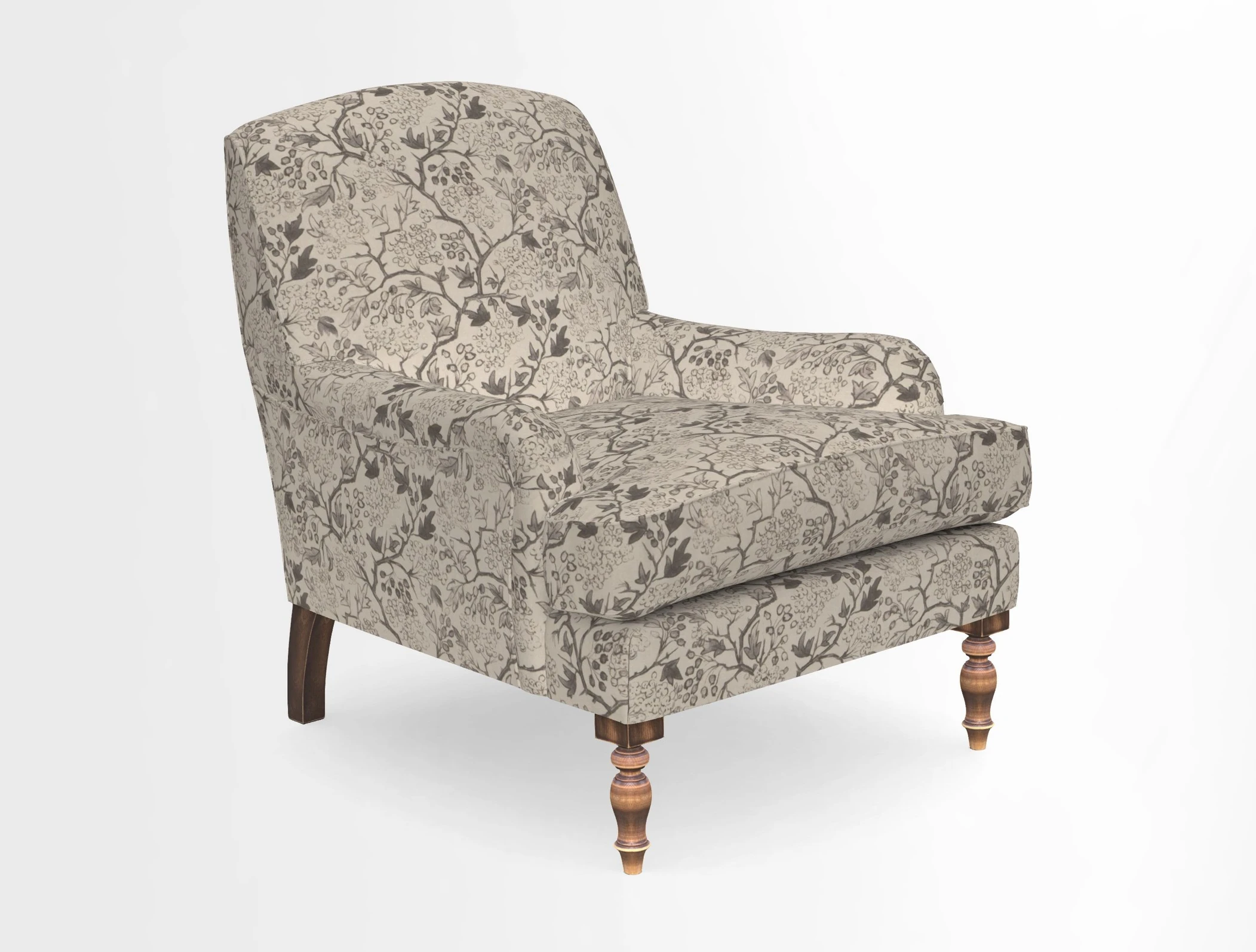 Lyndhurst Chair in V&A Threads of India Opulent-Velvets Lahore Dynasty Slate