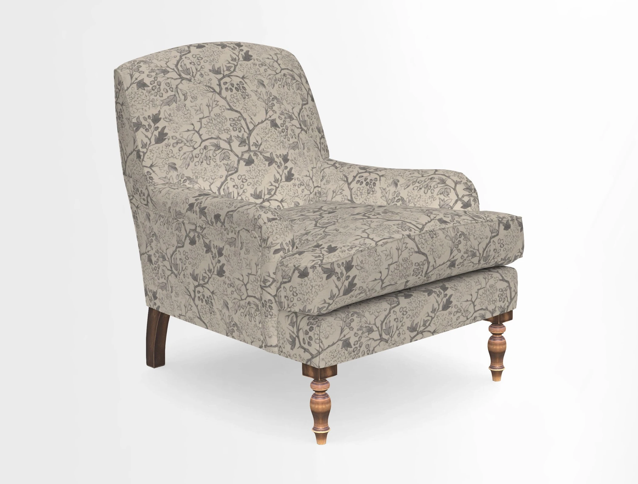 Lyndhurst Chair in V&A Threads of India Opulent-Velvets Lahore Dynasty Slate