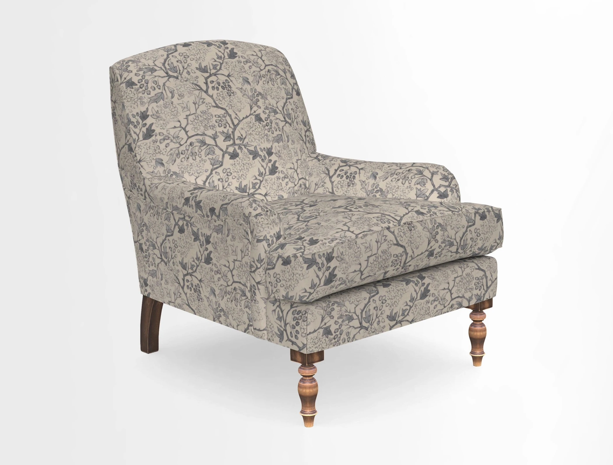 Lyndhurst Chair in V&A Threads of India Opulent-Velvets Lahore Dynasty Slate