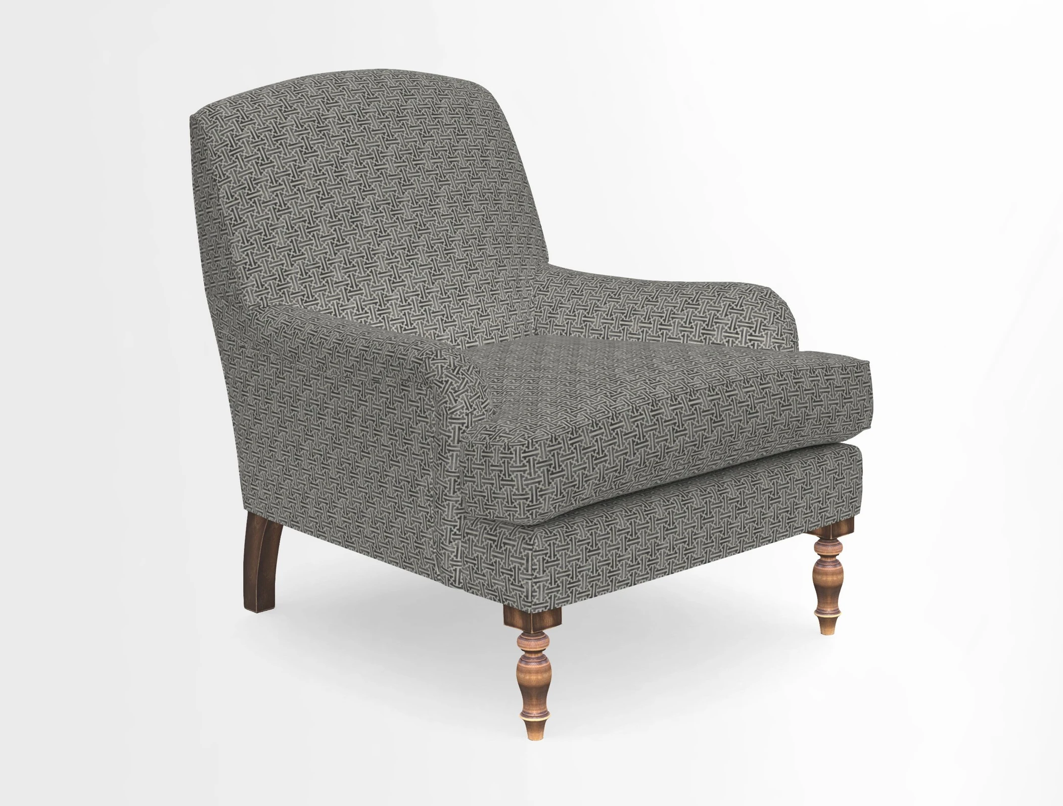 Lyndhurst Chair in V&A Threads of India Opulent-Velvets Lahore Dynasty Slate