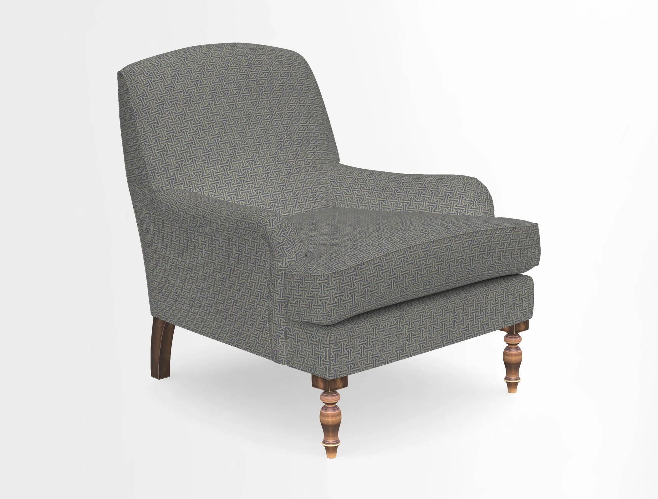 Lyndhurst Chair in V&A Threads of India Opulent-Velvets Lahore Dynasty Slate