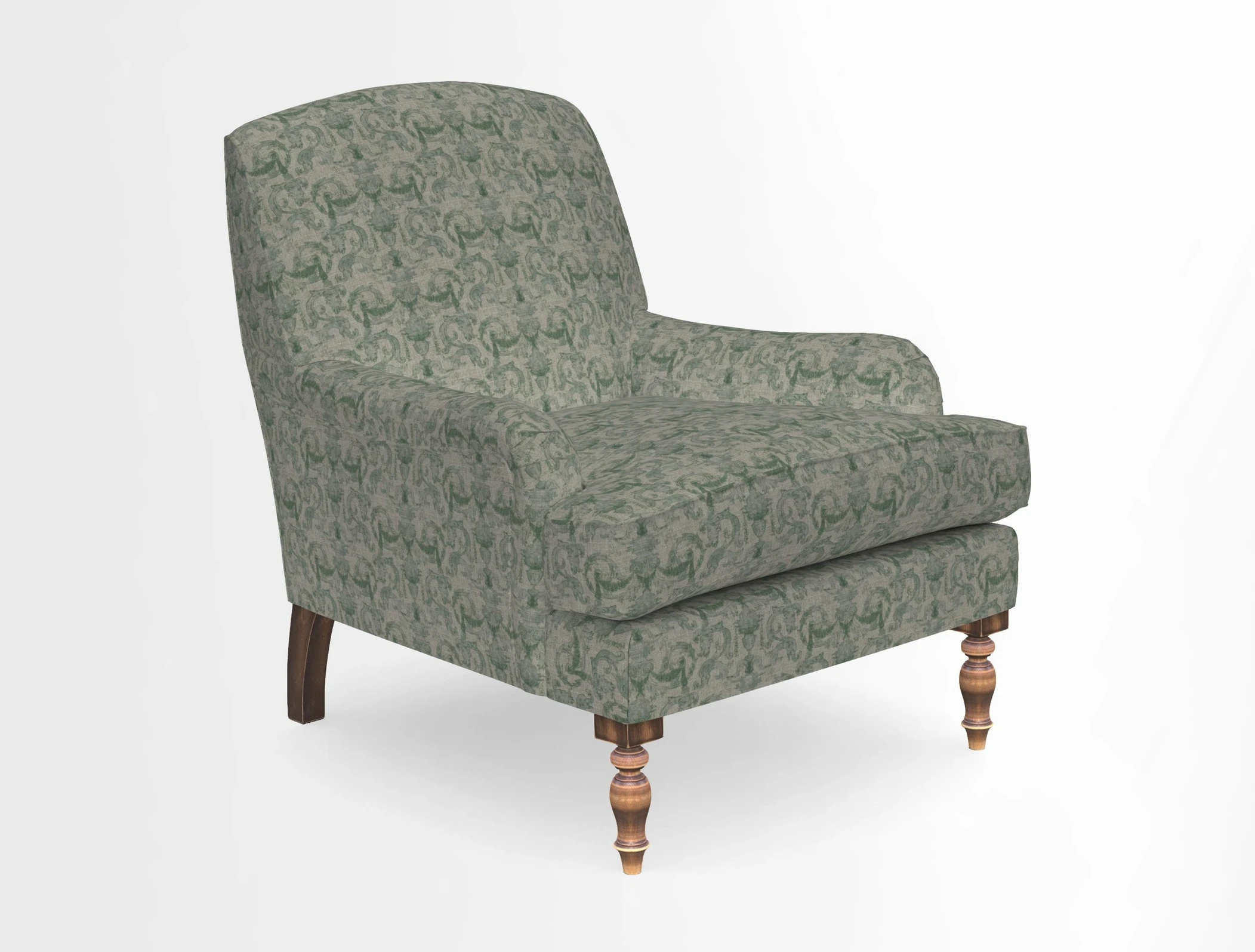 Lyndhurst Chair in V&A Threads of India Opulent-Velvets Lahore Dynasty Slate
