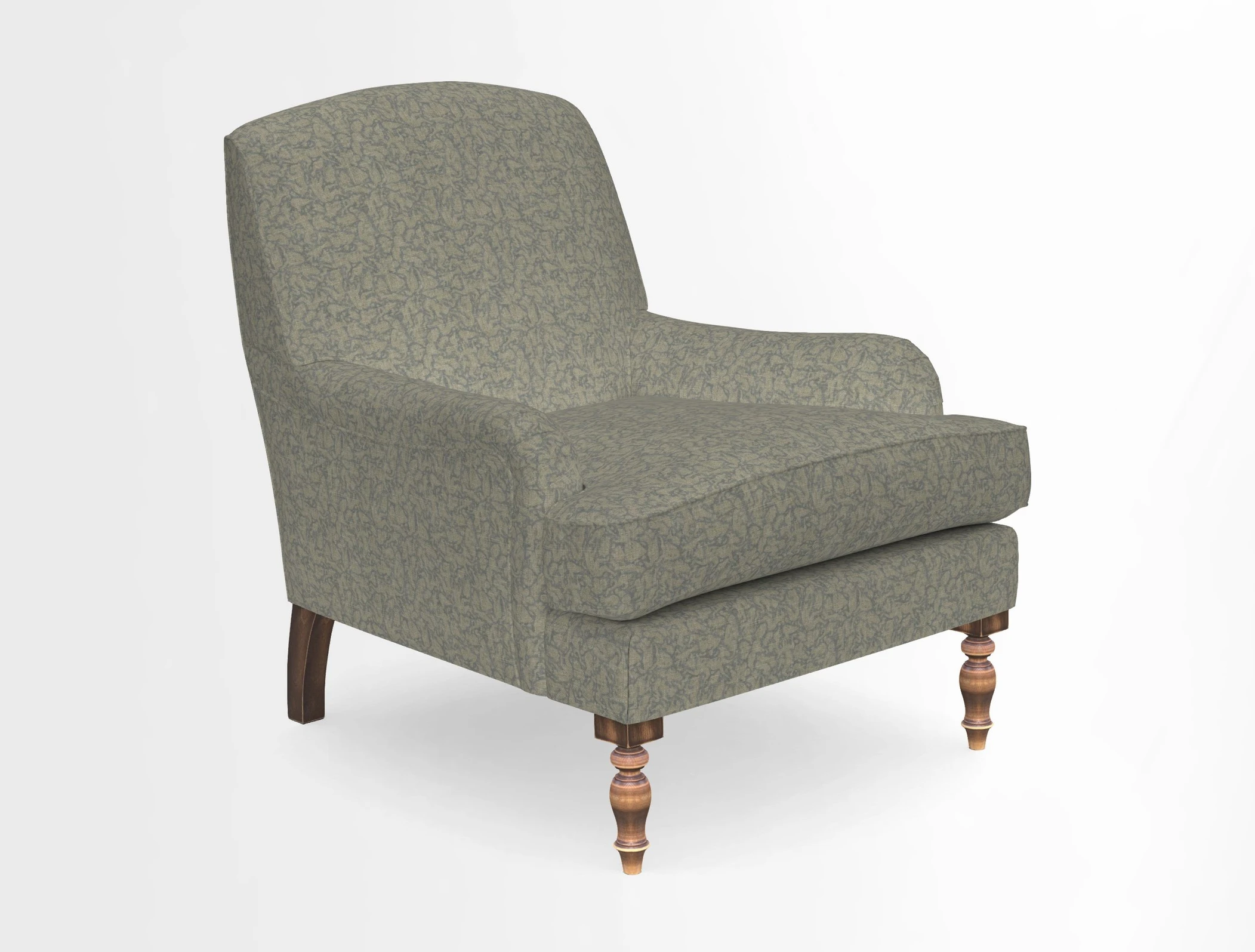 Lyndhurst Chair in V&A Threads of India Opulent-Velvets Lahore Dynasty Slate