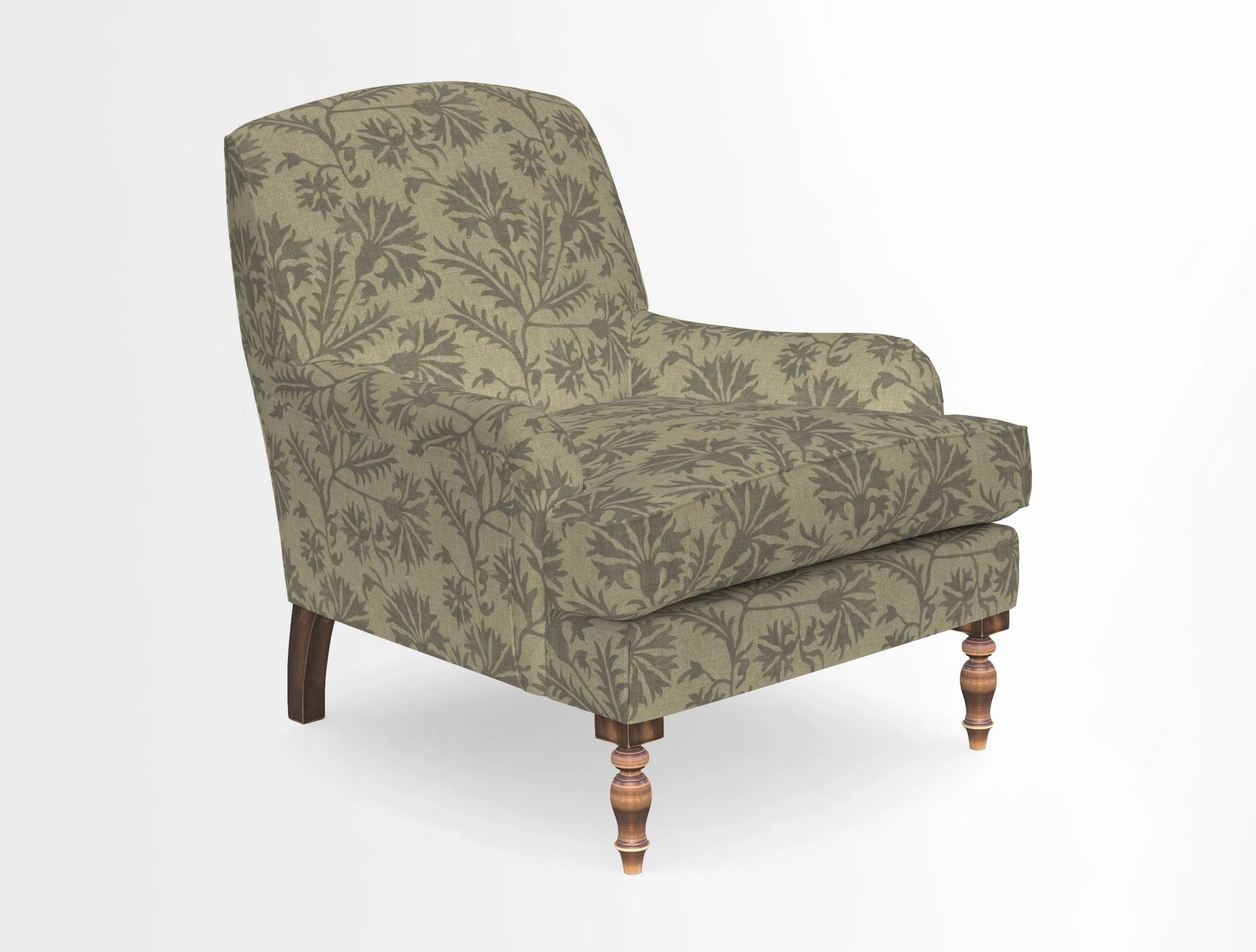Lyndhurst Chair in V&A Threads of India Opulent-Velvets Lahore Dynasty Slate